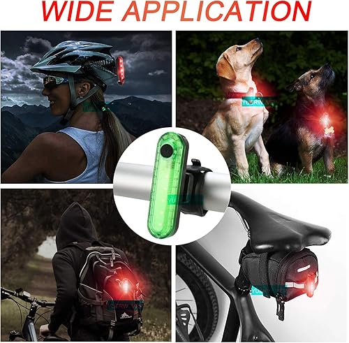 Miniatura 5 de Paquete de 2 luces LED recargables por USB para bicicleta, luz trasera de bicicleta, reflector, luz de seguridad, impermeable, brillante, luz de