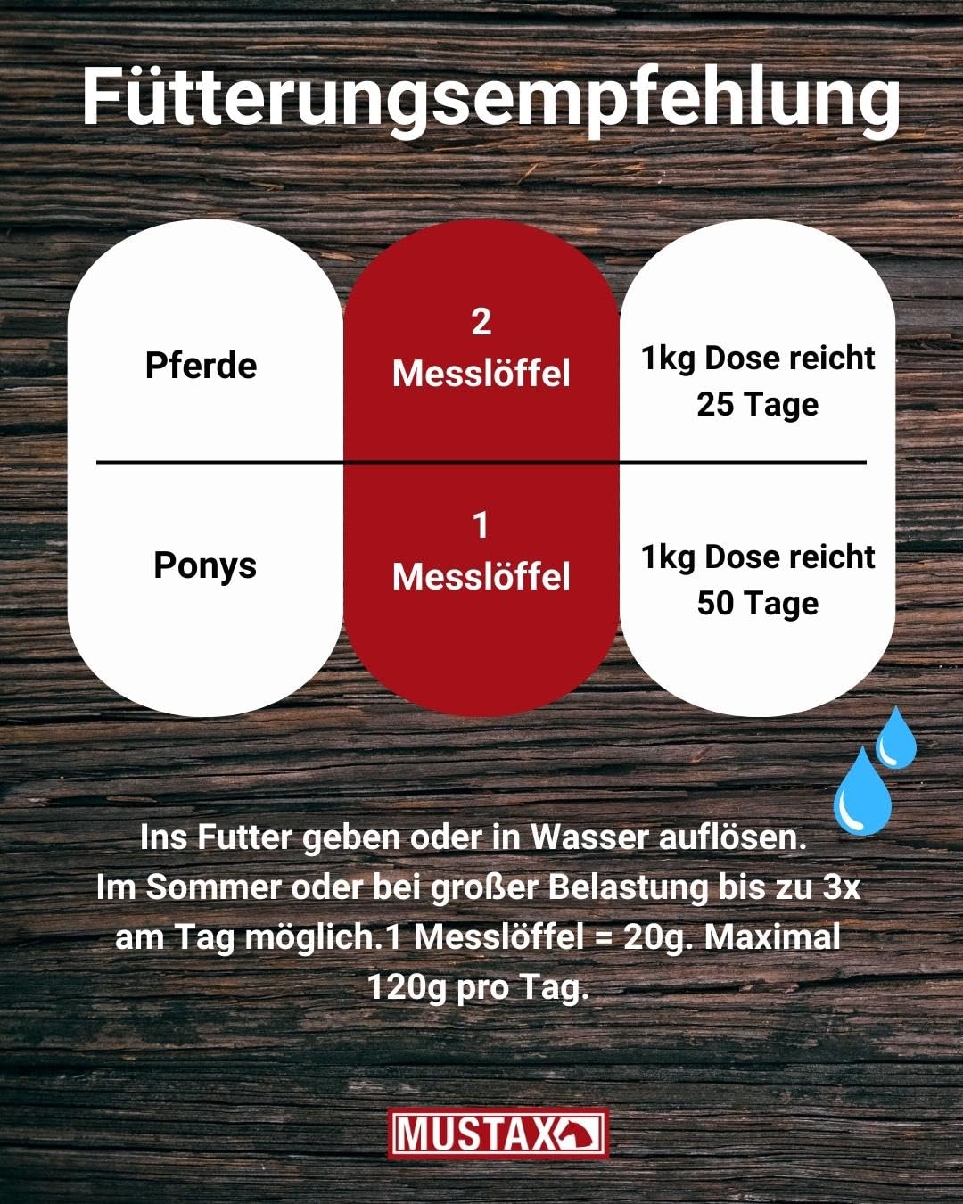 MUSTAX Elektrolyt -gleicht die Verluste von Elektrolyten beim Schwitzen aus und fördert so die Leistungsfähigkeit, Ausdauer & Gesundheit deines Pferdes, mit Tierernährungsexperten entwickelt (1 kg)
