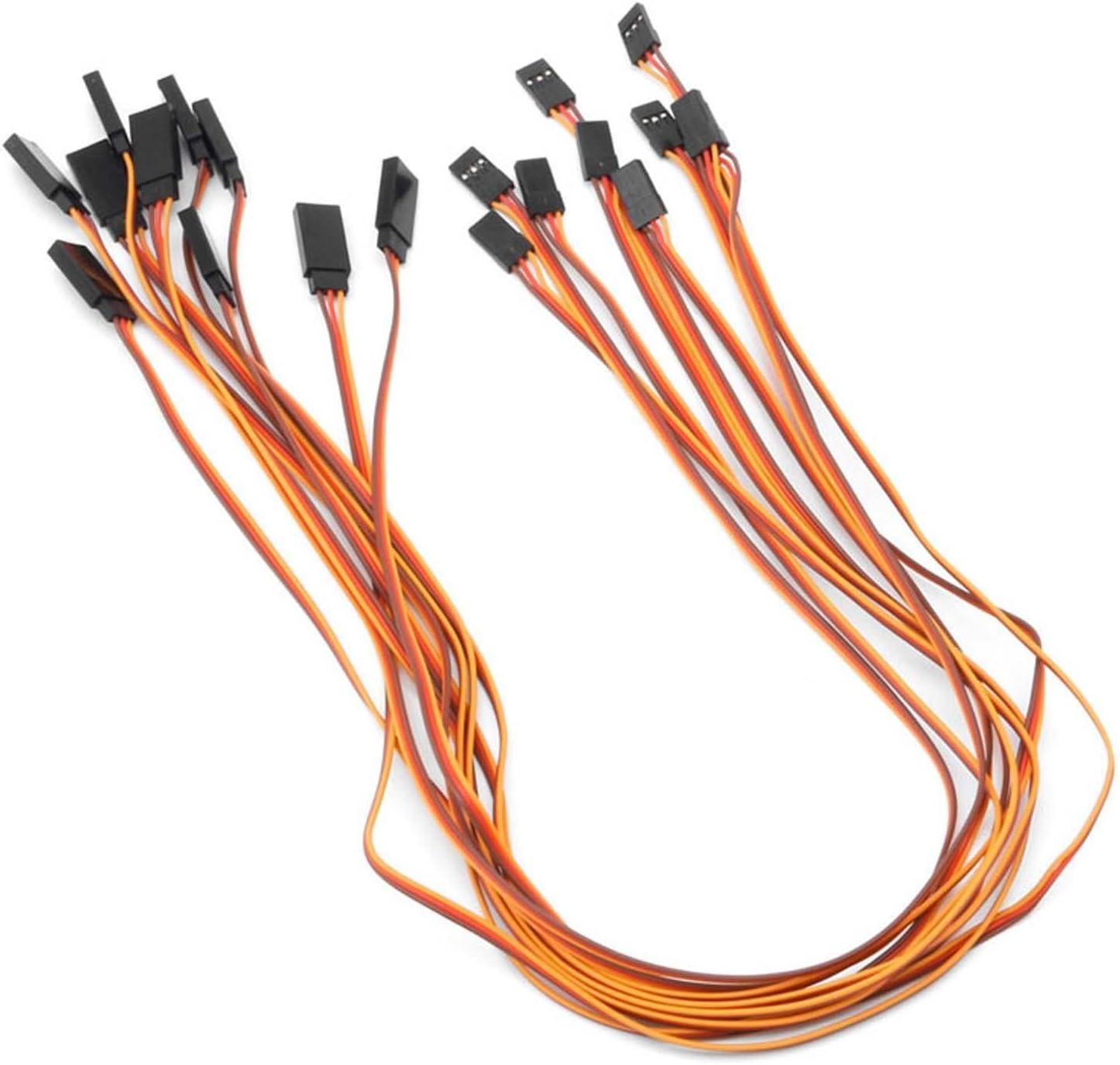 26AWG 1000mm JR Male Female Plug Servo Receiver Extension Lead Wire Cable for RC Car Plane Helicopter(Pack of 10)