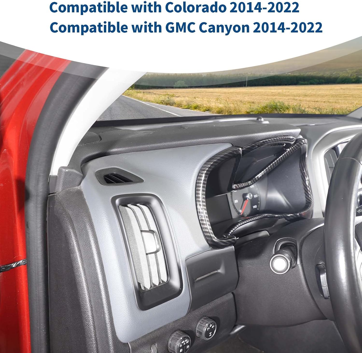 for Colorado Dashboard Trim Frame Cover Carbon Fiber for Chevy Colorado GMC Canyon 2014-2022 Carbon Fiber Interior Accessories