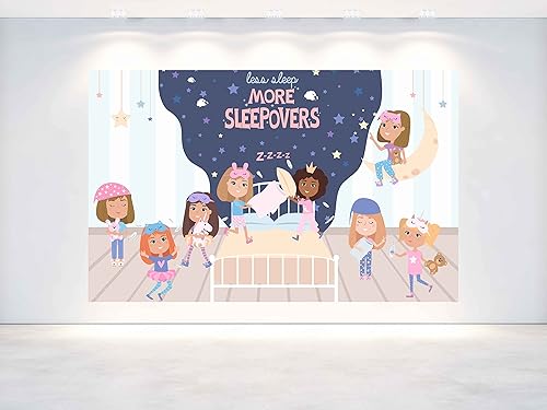 Miniatura 2 de Fondo de fiesta de pijamas de 7 x 5 pies para fiesta, fiesta nocturna, decoración de fiesta. Fondo de fiesta de pijamas para fiesta, pancarta de