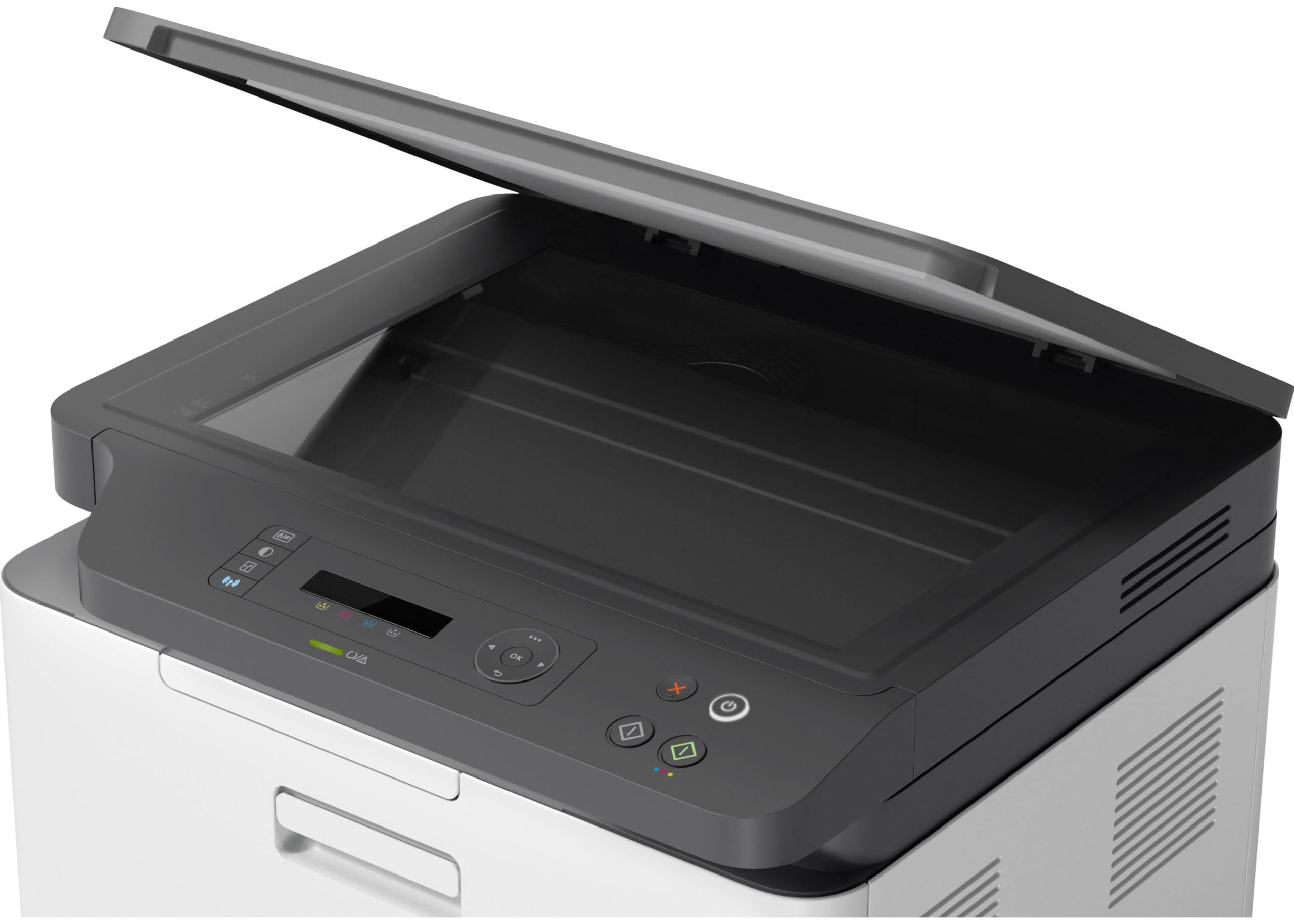 HP Color Laser MFP 178nw 4ZB96A - Impresora Láser Color Multifunción Wi-Fi, Imprime, Escanea y Copia, Ethernet, USB 2.0, Smart App, Panel LCD, Blanca y Gris