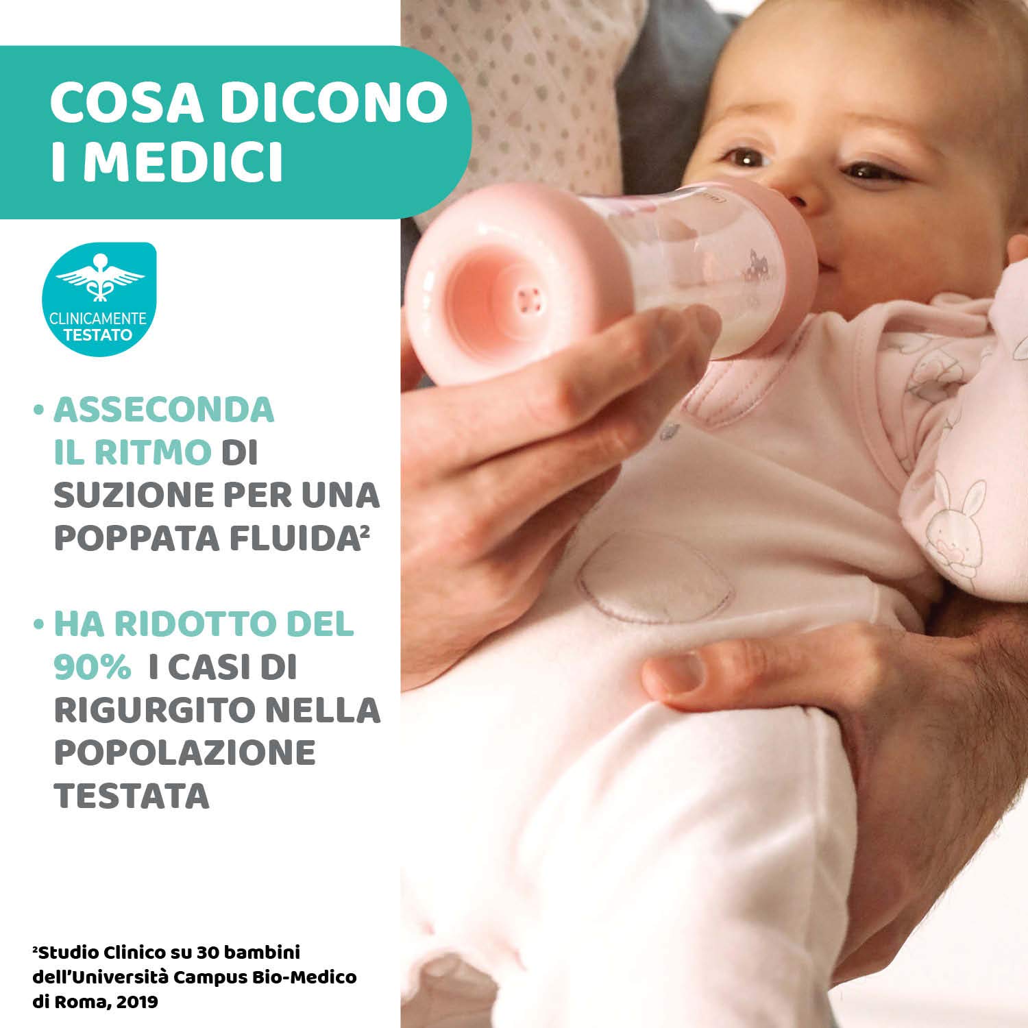 Chicco Perfect 5 Biberon Anticolica, Bimba, 150 ml, Silicone, 1 Foro, Rosa