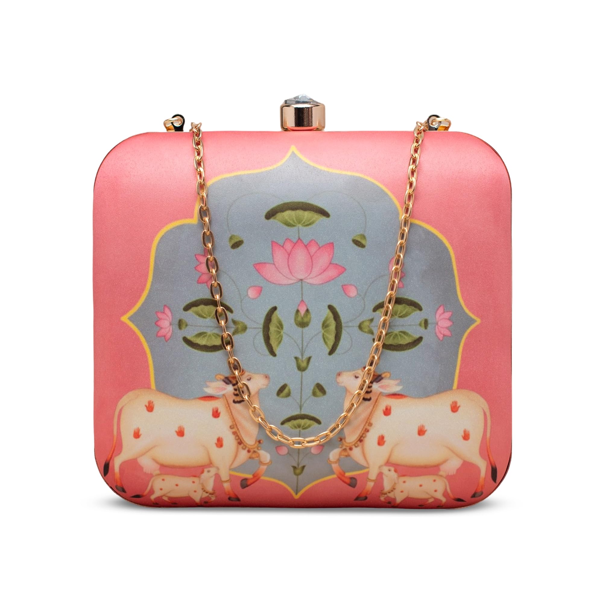 artklim Sacred Cow Lotus Harmony Pink Clutch-picture-29