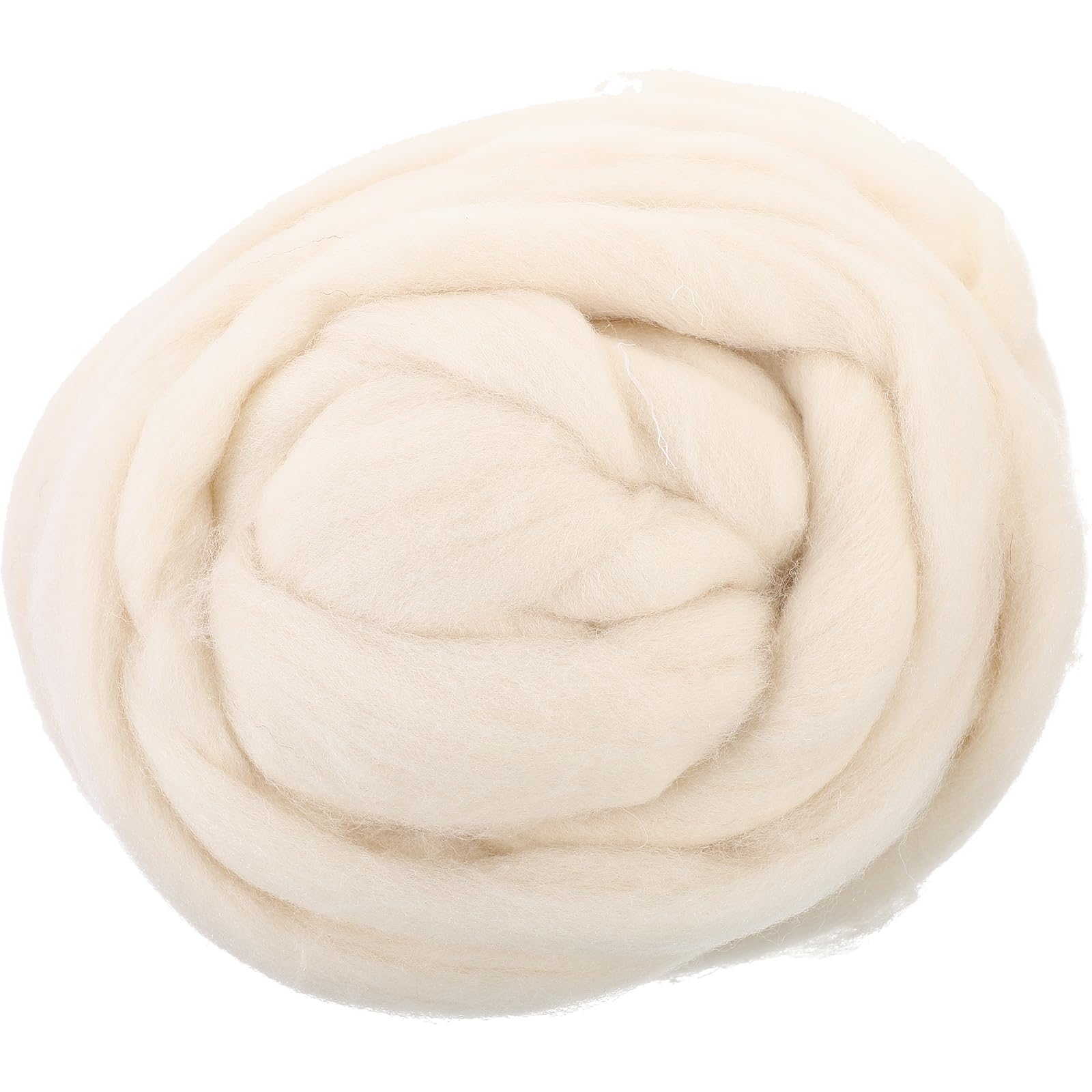 Ultnice White Natural Wool Roving Fiber 200G Felting Wool Yarn Roving Fleece Spinning Fiber For Needle Felting (Galatea)