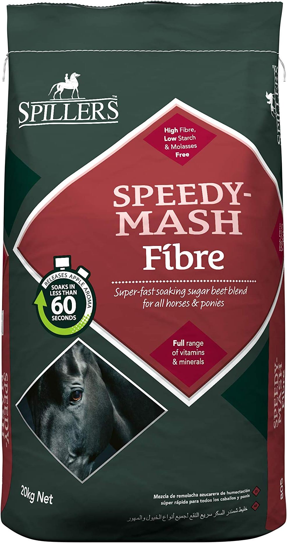 Speedy-Mash Fibre Horse Feed 20kg - Fast Fibre Food for all Horses and Ponies including Senior - Whole Cereal and Molasses Free Recovery Mash Horse Feed