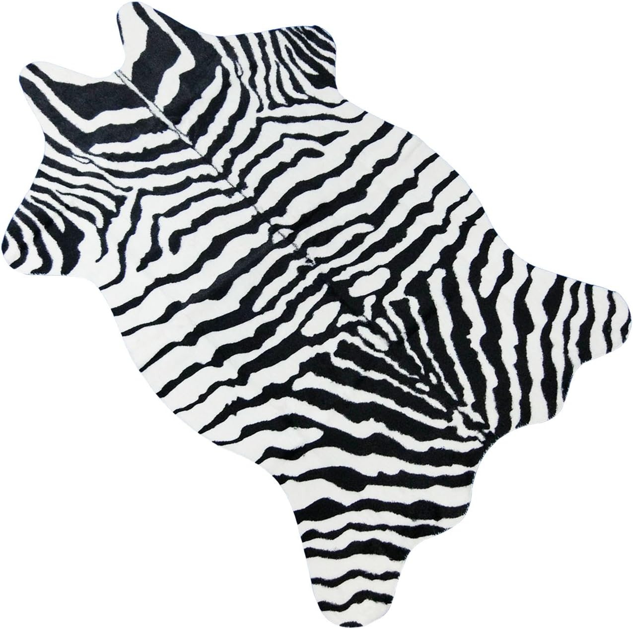 Bioeilife Animal Printed Rug Faux Fur Carpet Zebra Print Mat,110cm x 75cm