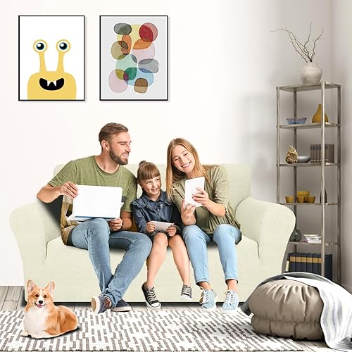 Miniatura 235 de MAXIJIN Funda súper elástica para sofá de 3 cojines, funda universal de 1 pieza para sofá de sala de estar, protector de muebles de elastano, apto