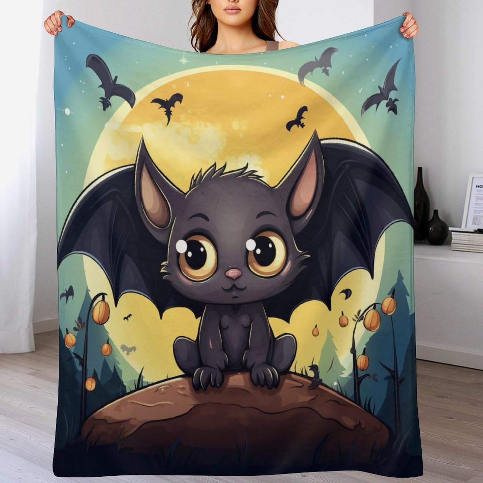Couverture polaire chauve-souris chaude et moelleuse, lit 140x180cm