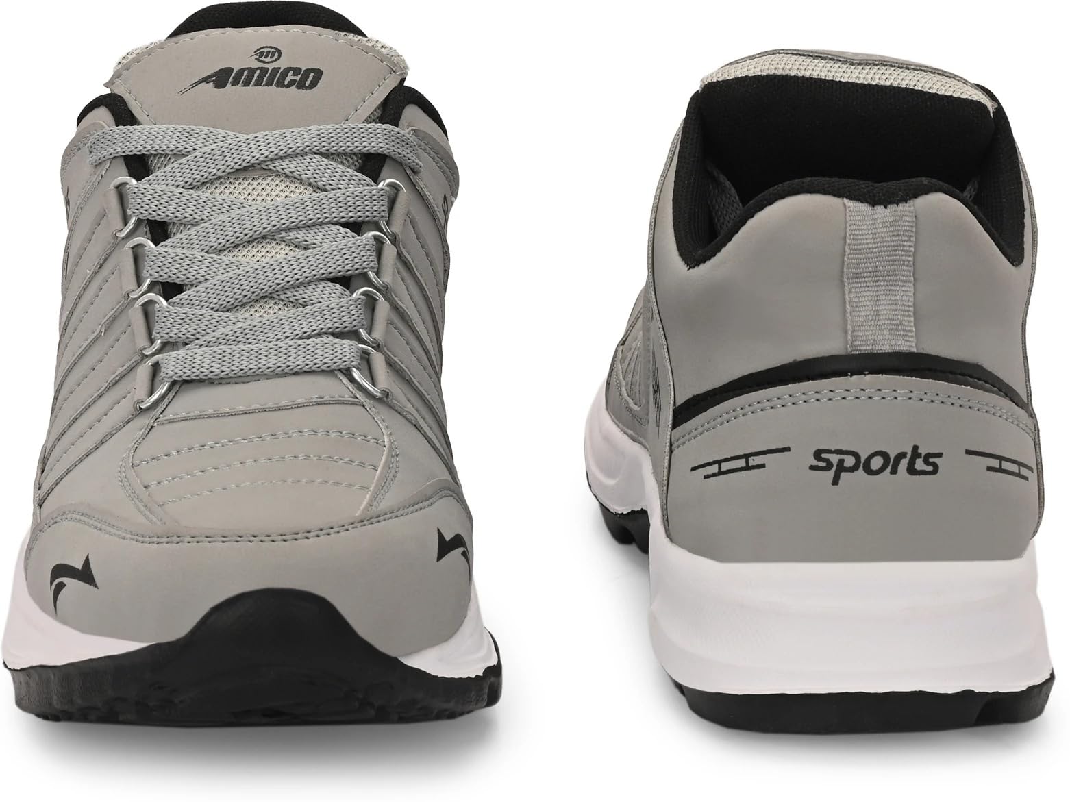 Amico Lite Sports Shoes for Men | Stylish Running Trainers | Breathable Mesh Upper | Anti-Slip Airmix Sole | Lightweight and Comfortable Gym Shoes | Trendy Footwear Grey 2
