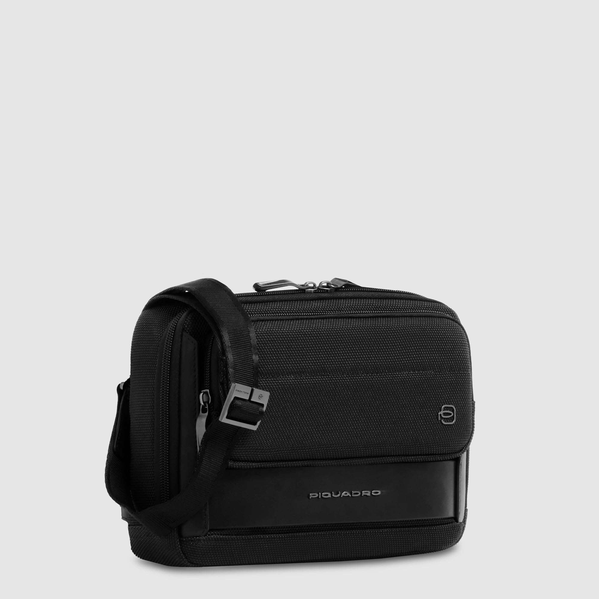 PIQUADRO - Tracolla Porta Tablet Mini in Pelle e Tessuto - Uomo