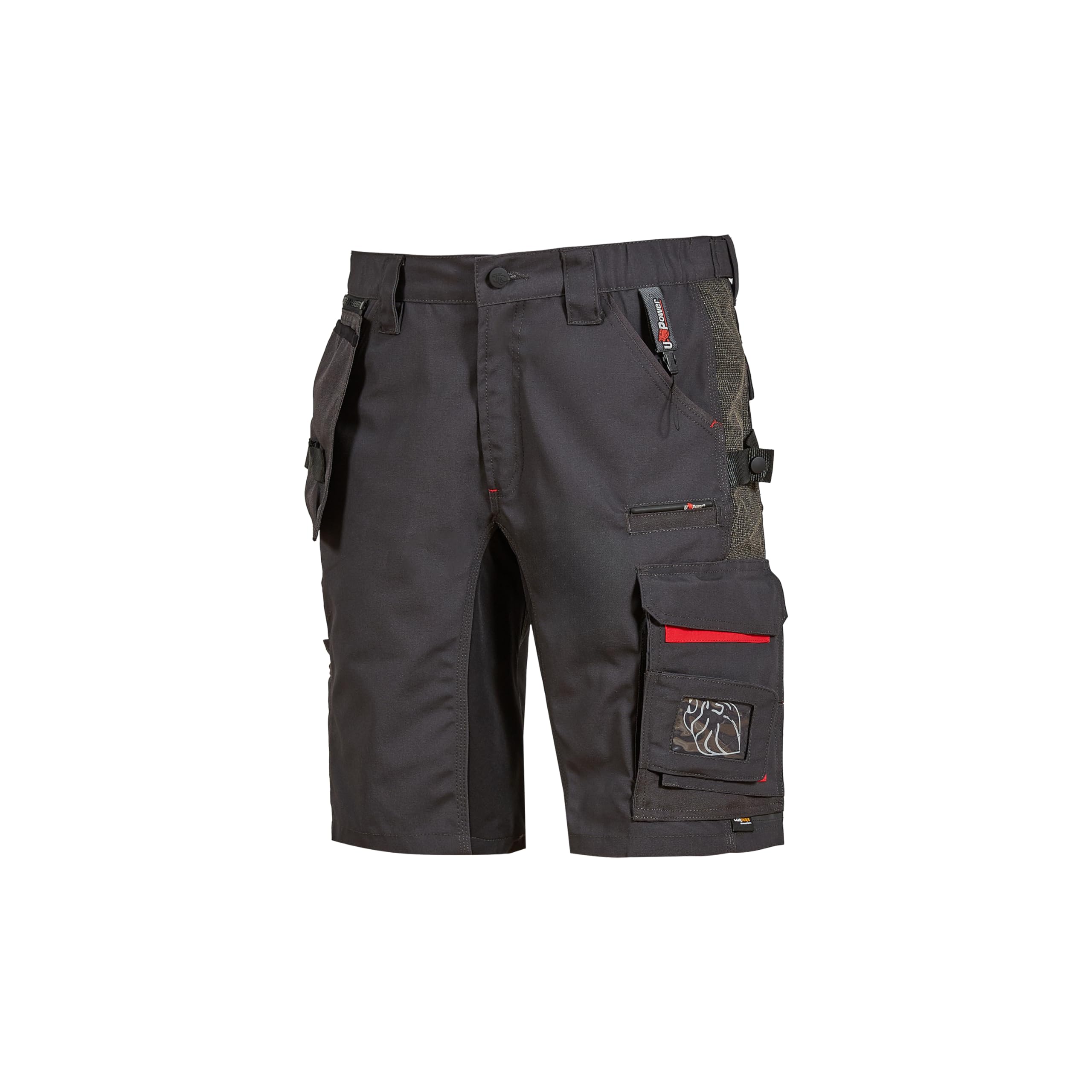 U-POWER | Pantaloni da Lavoro Uomo Estivi START, Tasca Removibil, Inserti Stretch Ergonomici, 65% poliestere 35% cotone canvas