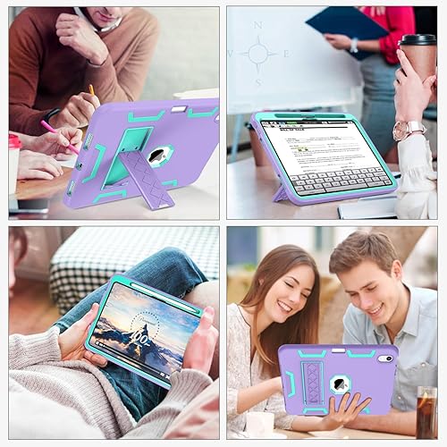 Miniatura 7 de GaoBao Funda para iPad de 10 generación, 3 en 1, resistente, resistente, a prueba de golpes, de silicona, para mujeres, niñas, hombres, niños, con