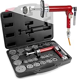Repousse Piston de Frein Pneumatique, Kit de 24 Outils Universels pour Rétracteurs de Pistons de Frein Pneumatiques avec Mallette, Compatible avec la Plupart des Voitures Particulières