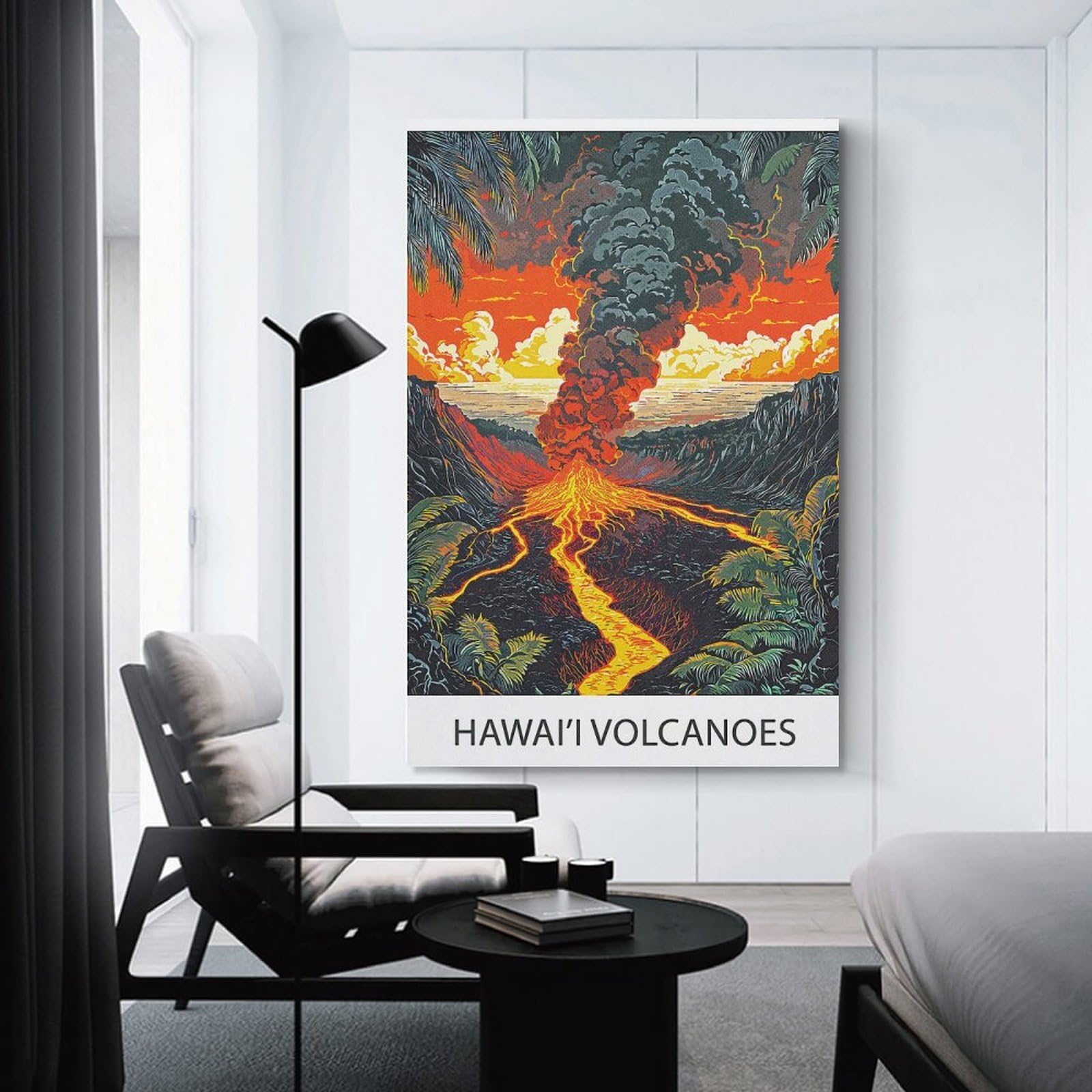 Junmoney Wall Art Print Hawaii Volcanoes Art Print, 20x30inch(50x75cm), for Home Lounge, Bedroom Or Reading Nook, Canvas Styling for A Polished Room Look