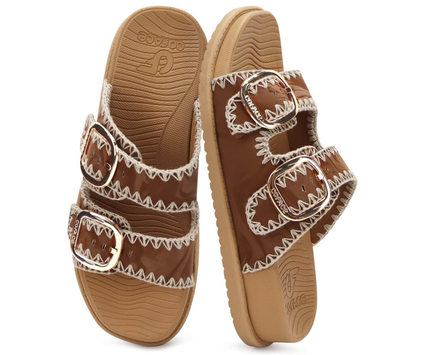 COFACE Sandalen Damen Stilvoll Schnallen Bequem Legerer Latschen Größe 36-43