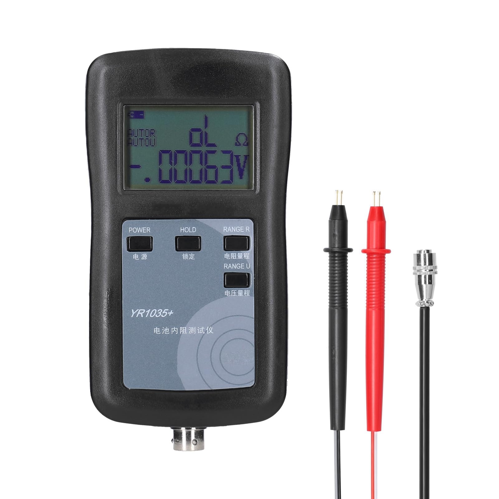 YWBL-WH Tester di Resistenza Interna della Batteria Al Litio YR1035 Ad Alta Precisione, Misuratore di Tensione Portatile a 4 Fili per Vari di Batterie, Misure Precise per Veicoli Elettrici e Altro