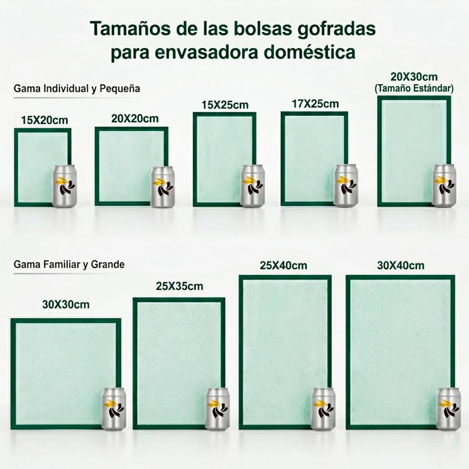 BOLSEMACK Sacchetti Sottovuoto Alimenti 100 Buste 30x30cm - Buste Sottovuoto Alimenti per Macchine Sottovuoto - Sacchetti per Sottovuoto per la Conservazione Degli Alimenti - Senza BPA
