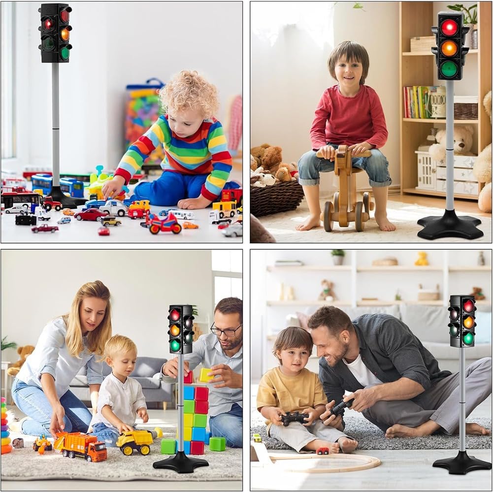 Feu de Circulation Jouet 2 en 1 : Signal de Sécurité pour Passage Piéton avec Lumières et Sons, Idéal comme Cadeau d'anniversaire