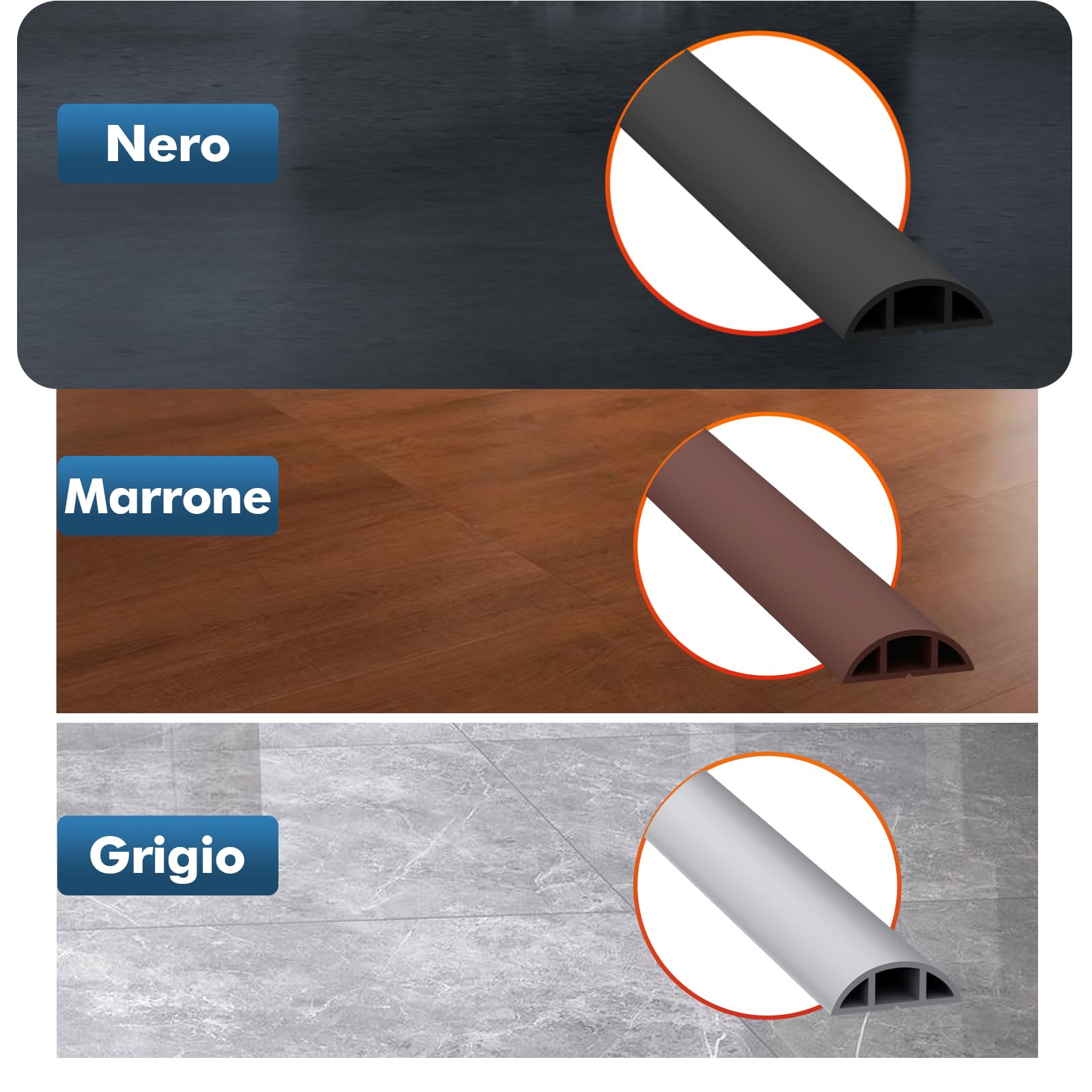 shinfly 1.6m Canalina da Pavimento, Canalina Passacavi Calpestabile Autoadesiva, PVC Canaline, Canaletta per Cavi Elettrici, Adatta per Nascondere i Cavi in Casa — Nero 12mm(L) x 10mm(A)