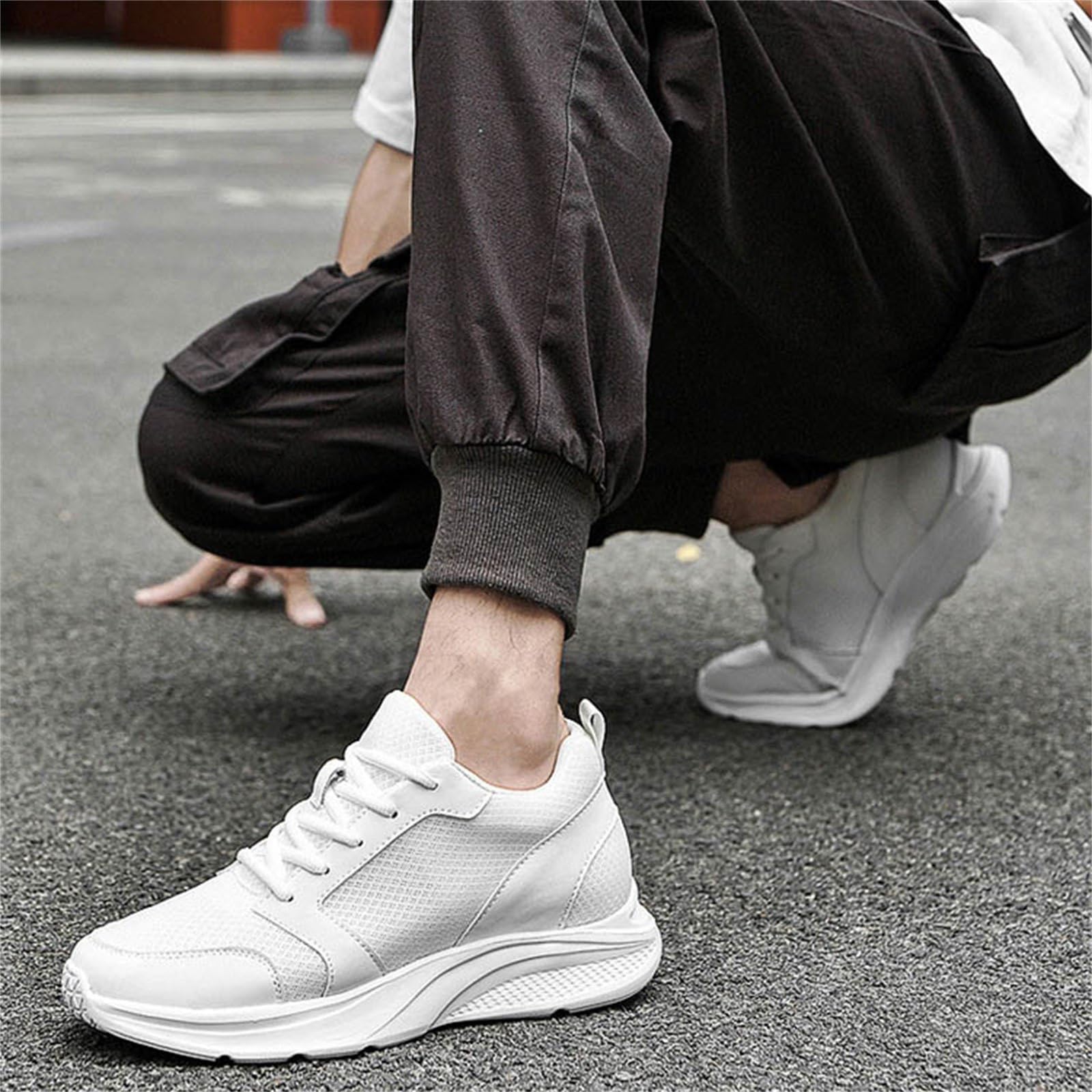 Generisch Elevate Shoes Herren 10 cm 4/6/8/10 Höhe Elevateshoes Schuhe Die Größer Machen Rhöhung Sneaker Bequeme Und Atmungsaktive Aufzug Turnschuhe Walkingschuhe Sportschuhe