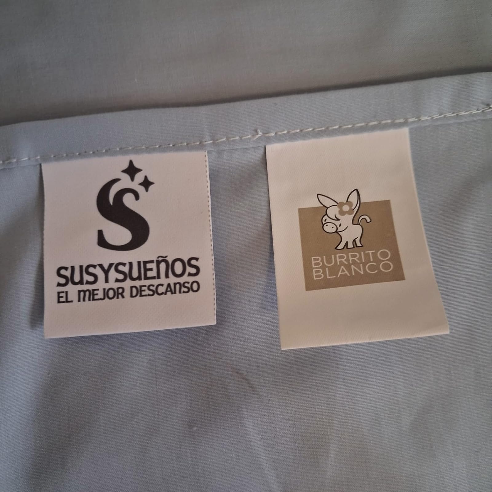 Juego de Sábanas Dual, Azul y Estampado, Mitad Coralina Mitad Algodón Percal 180 Hilos Tamaño 135