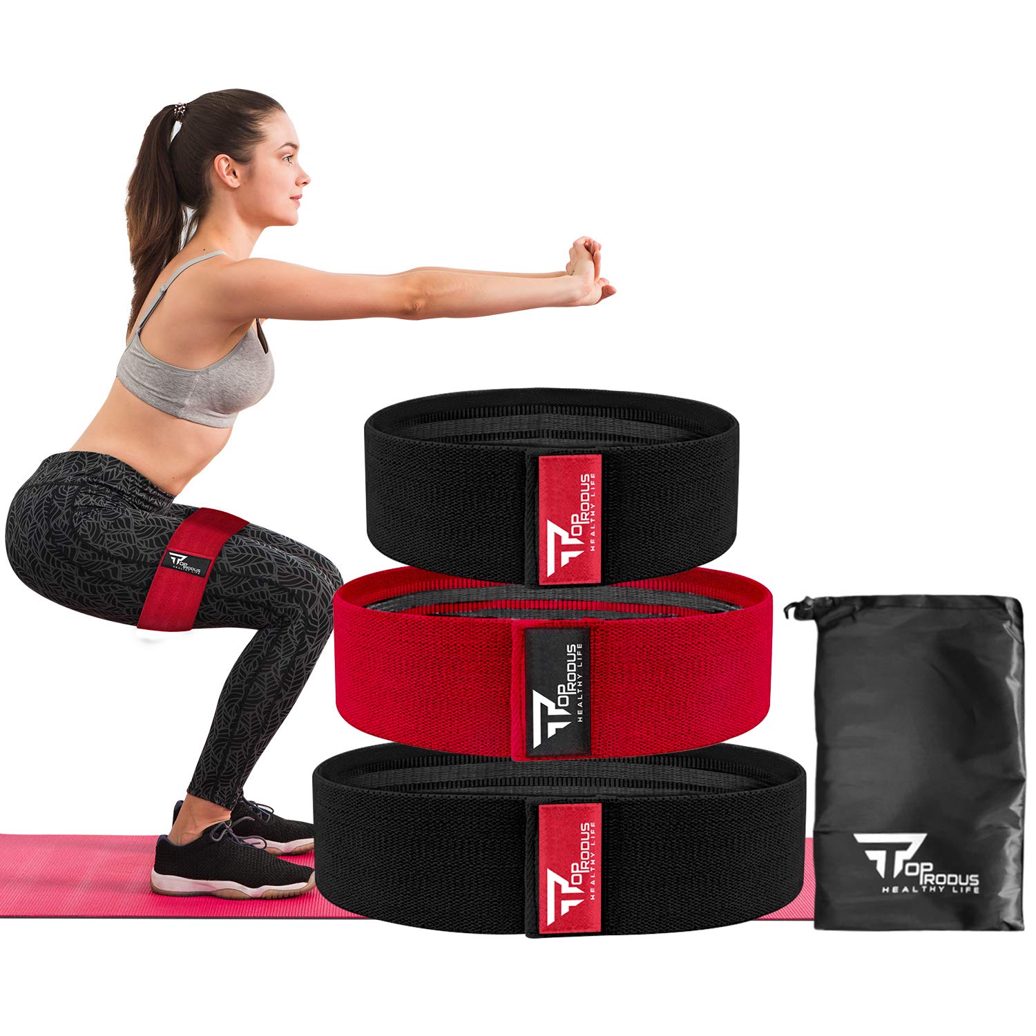 Buy Fabric Resistance Bands & Core Sliders Exercise Set 3 Fabric