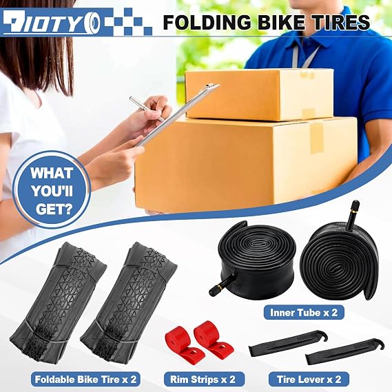 2-PCS 26 Beach Cruiser Bike Tires Set, 26x2.125 57-559 Folding Replacement