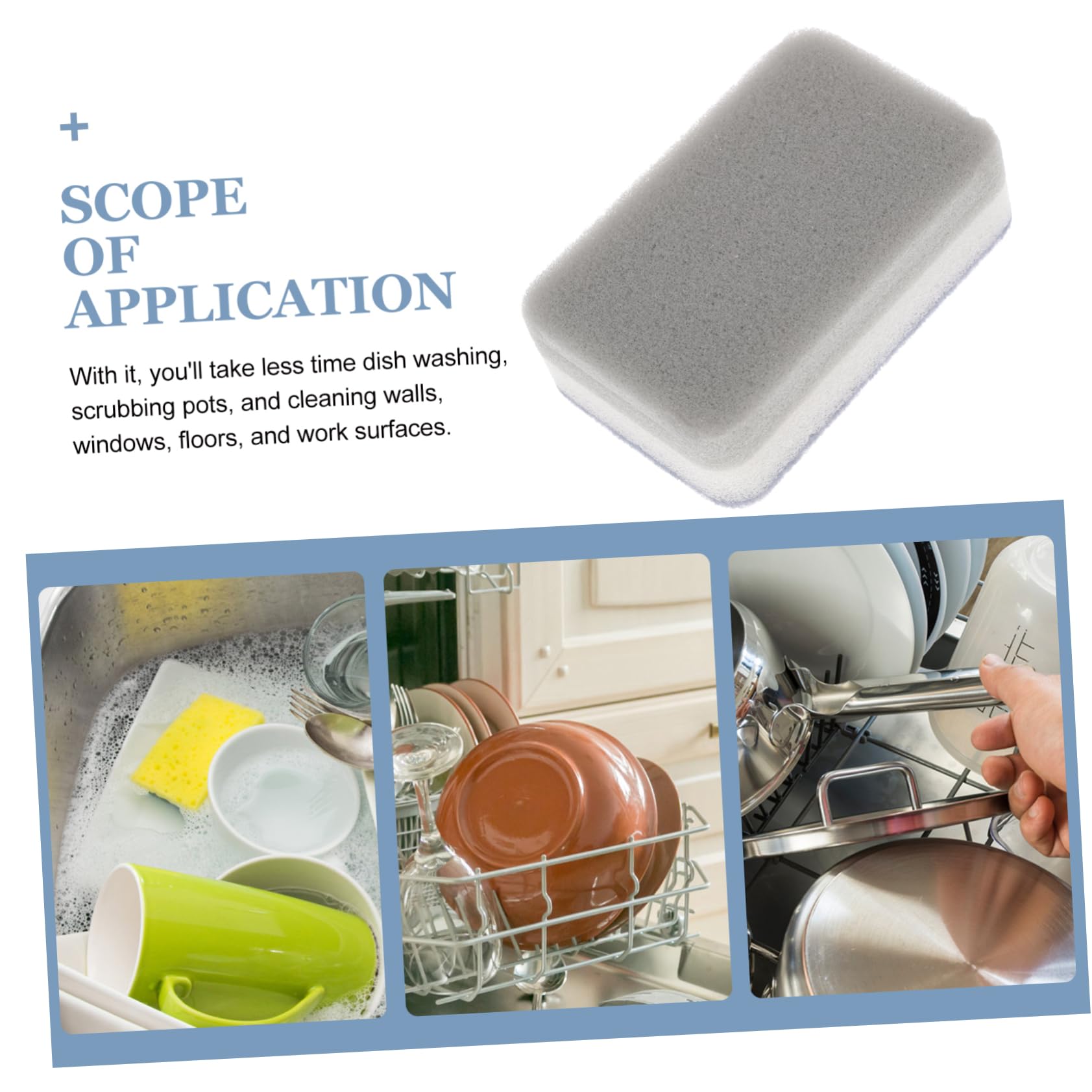 Mobestech 50pezzi Spugne Abrasive Per Lavaggio Piatti e Strofinatura Doppia Faccia Spugne Professionali Per Pulizia Cucina e Superfici Domestiche