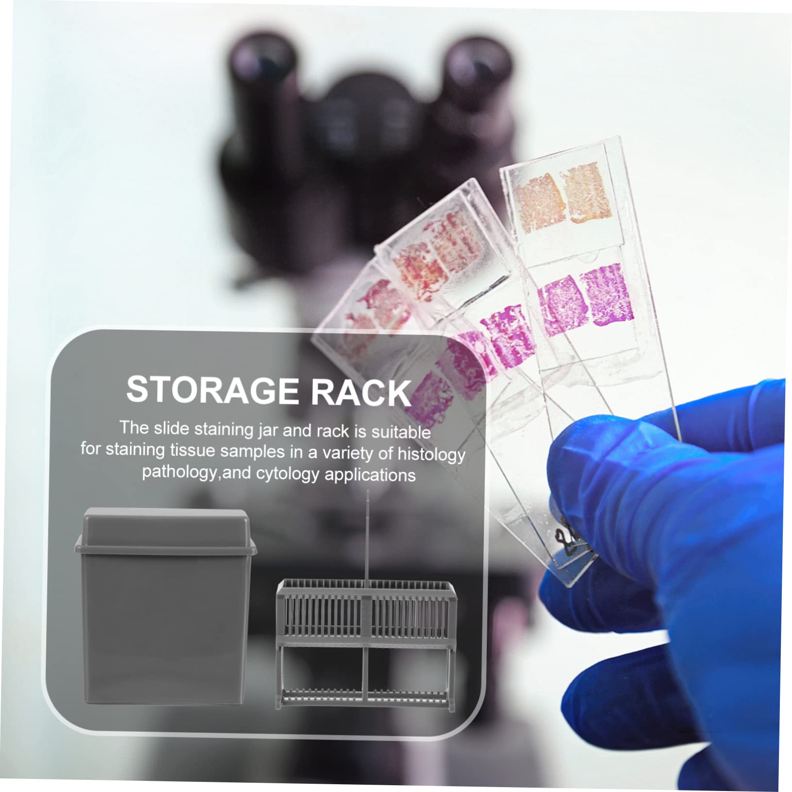 Anneome 3sets Rastrelliera Per Vetrini Da Microscopio Barattolo Per Colorazione Riutilizzabile Per Laboratori e Istituti Ricerca