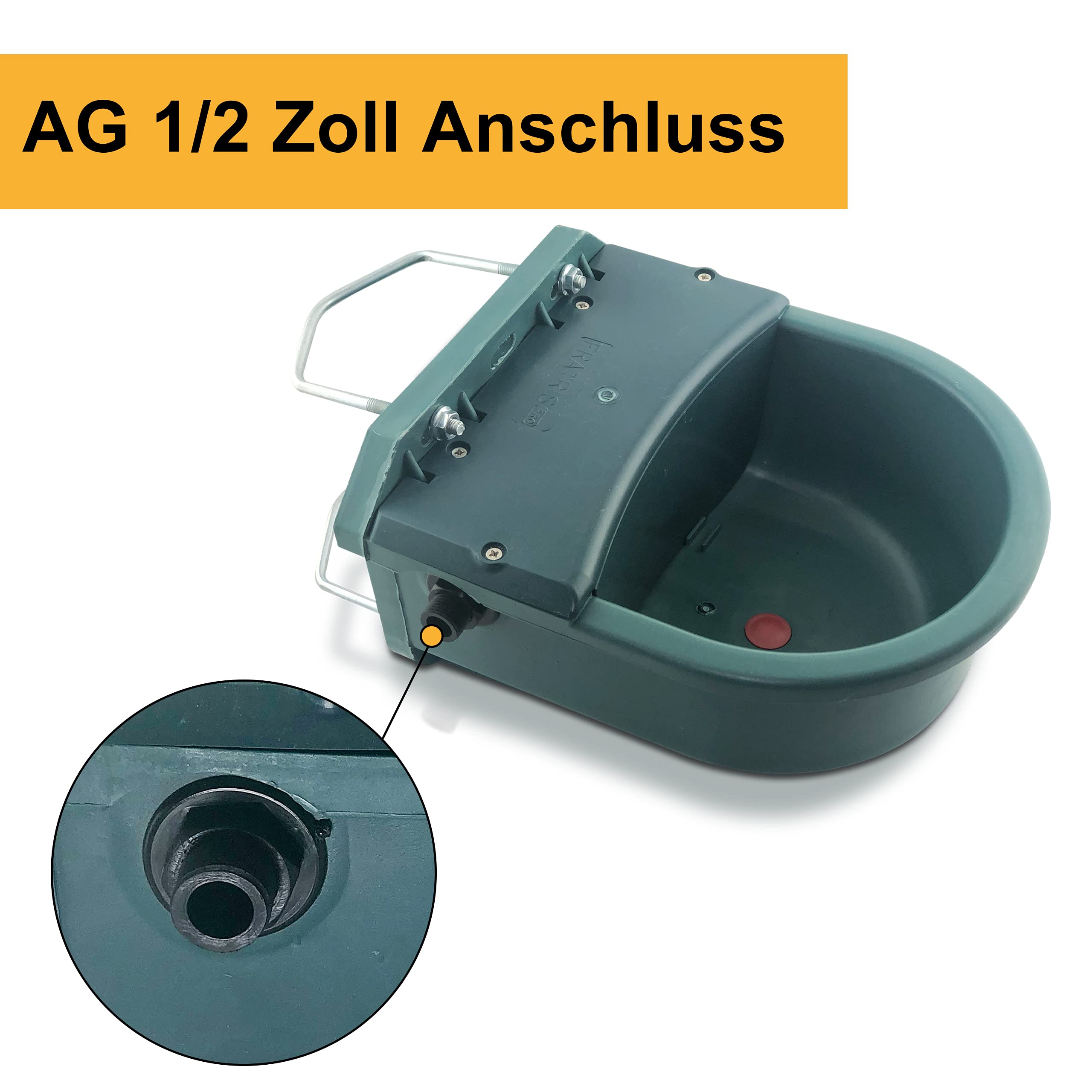 Tränkebecken 4 Liter Kunststoff automatische Tränke mit Halterungen Schwimmertränkebecken Pferde Rinder Schafe
