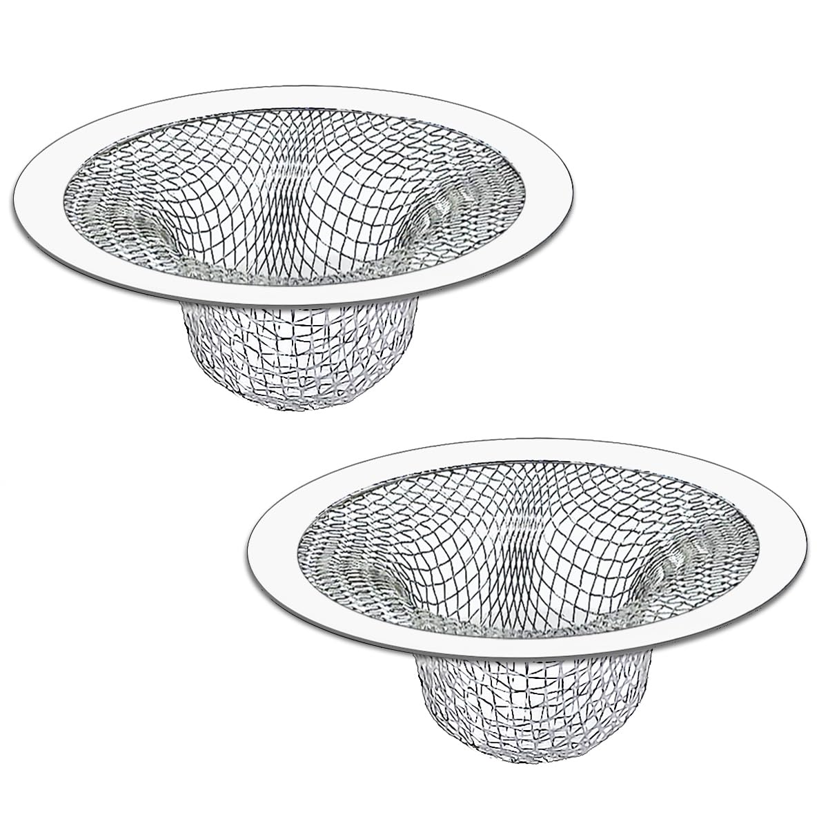 Seatery 2PCS Tub Drain Hair Catcher - 2.75 inch Shower Drain Mesh Strainer, Stainless Steel Shower Bathtub Cover, Bathroom Sink Strainer Filter Basket for Bathroom Sink, Wash Basin Floor
