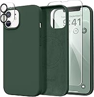 Vista 276 de GONEZ Funda de silicona para iPhone 14 Pro Max, compatible con MagSafe, con protector de pantalla + protector de lente de cámara, silicona líquida a