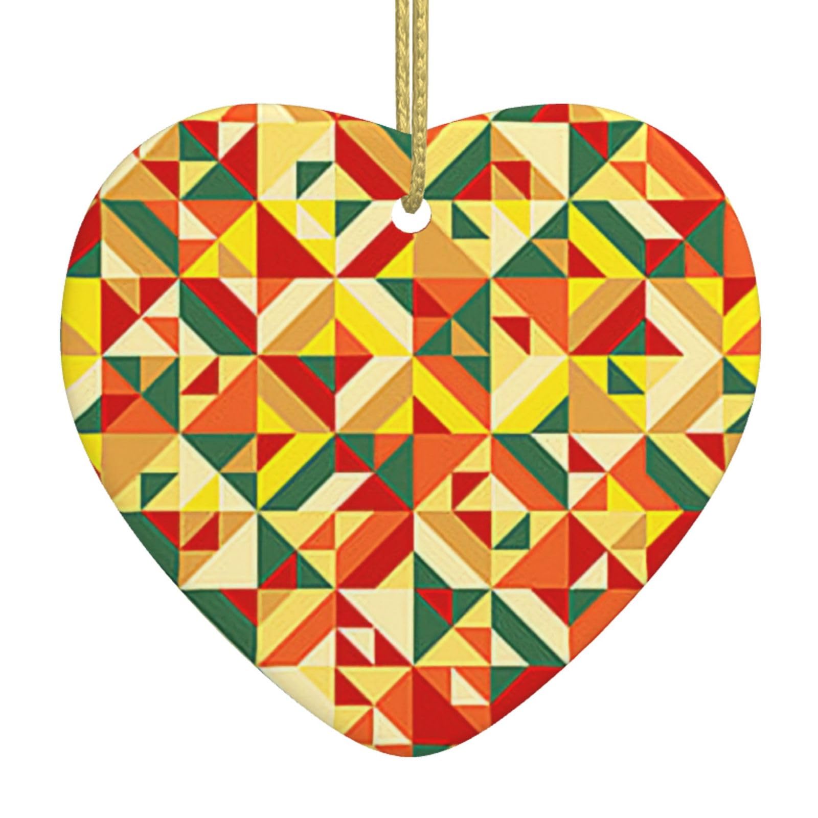 Nbtghga White Geometric. Print Christmas Ornaments, Ceramic Hanging Ornament, Xmas Tree Decoration, Holiday Home Decor