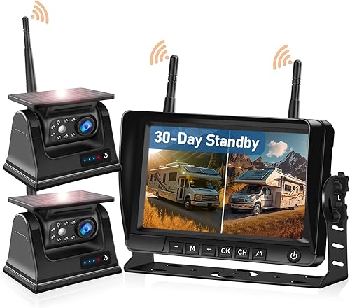 Miniatura 1 de VEKOOTO Cámara de respaldo inalámbrica magnética, cámara de visión trasera de remolque de camión, HD 1080P, sin cableado, sin perforación, sistema