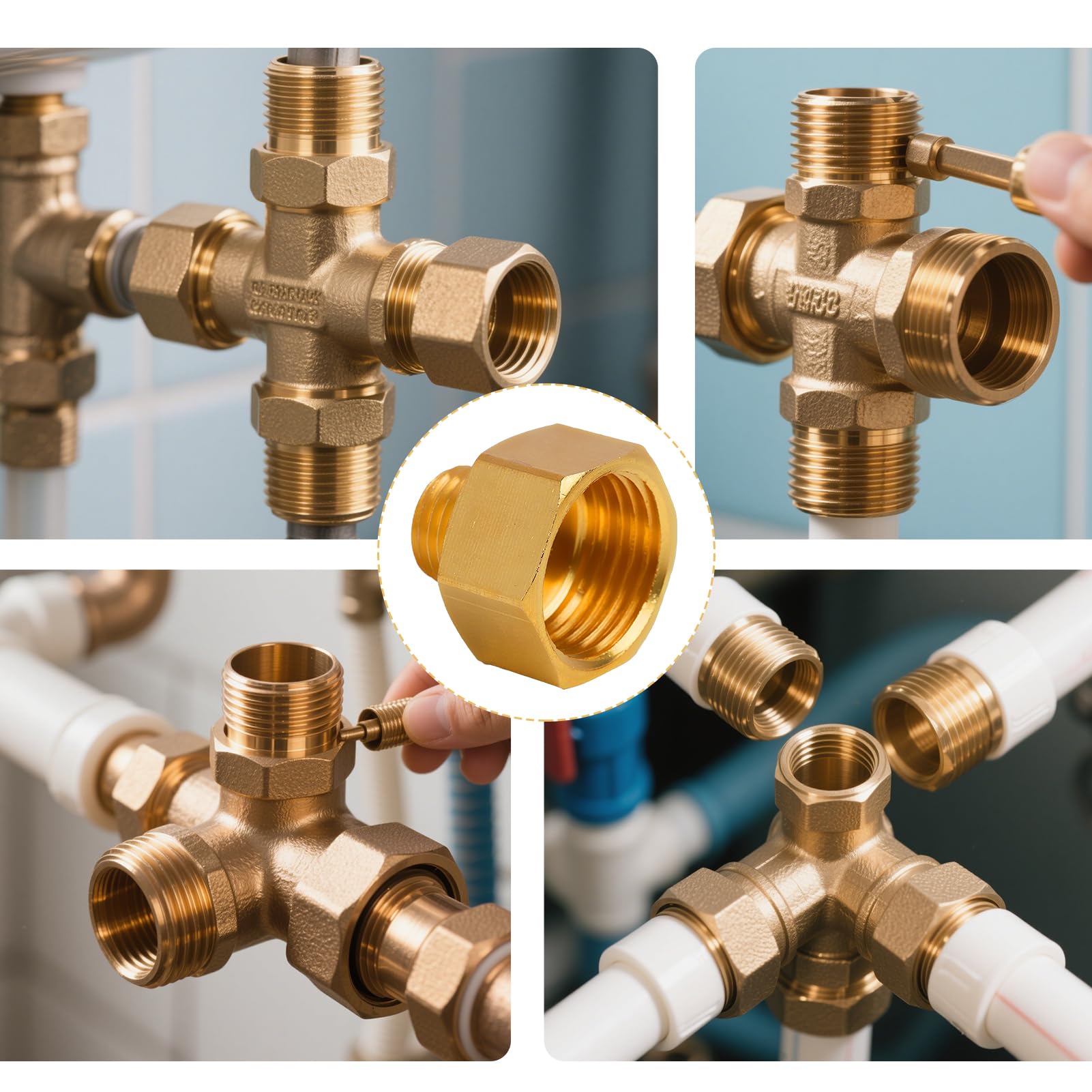 2er Set Gas Adapter 1/2" Auf 1/4" Rechtsgewinde | Messing Gasschlauch Übergang Für Grill & Herd