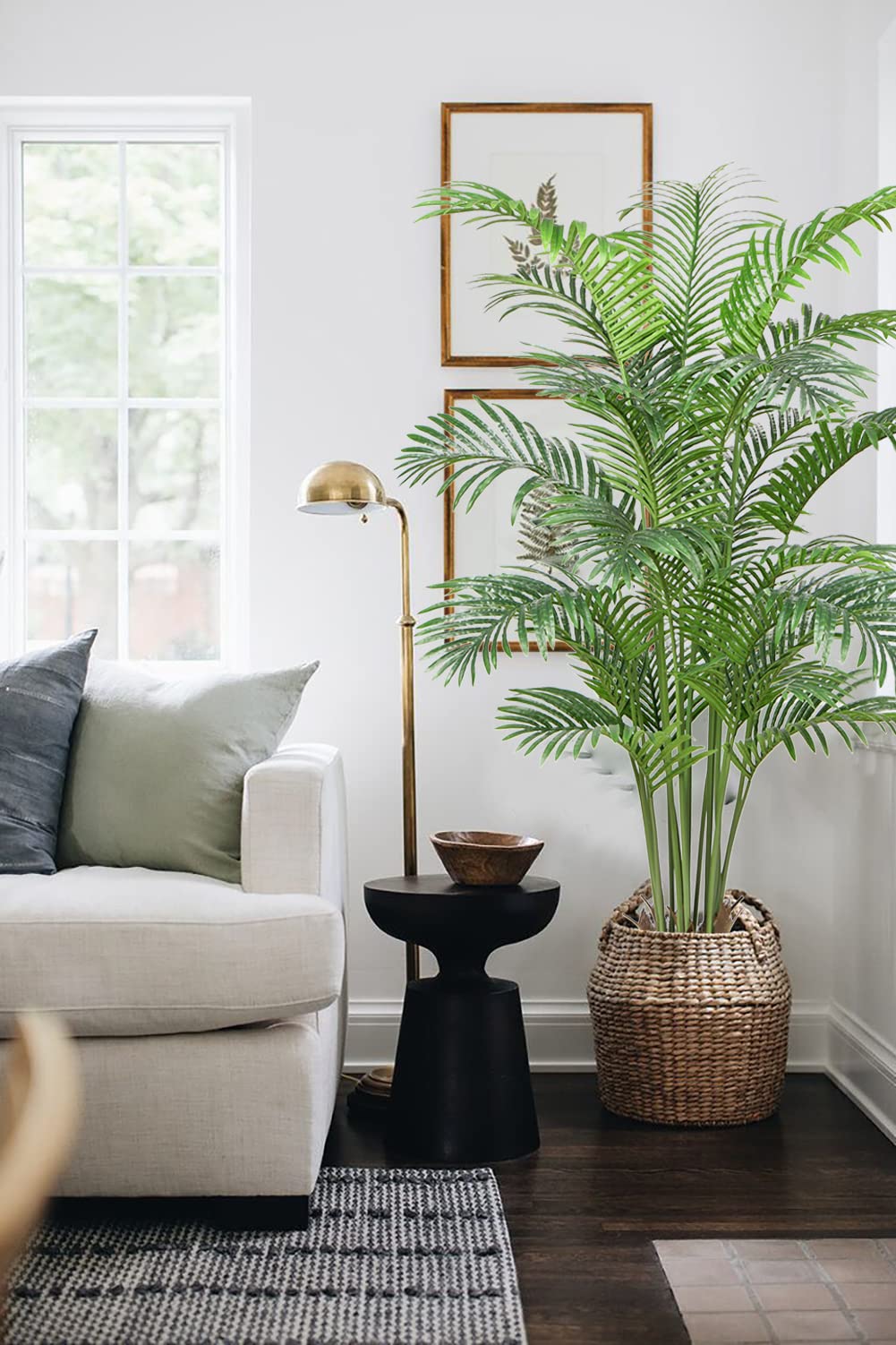 Artificial Areca Palm Plant 7 Feet Fake Palm Tree with 21 Trunks Real Touch Leaves Faux Tropical Trees in Pot for Indoor Outdoor Home Office Decor