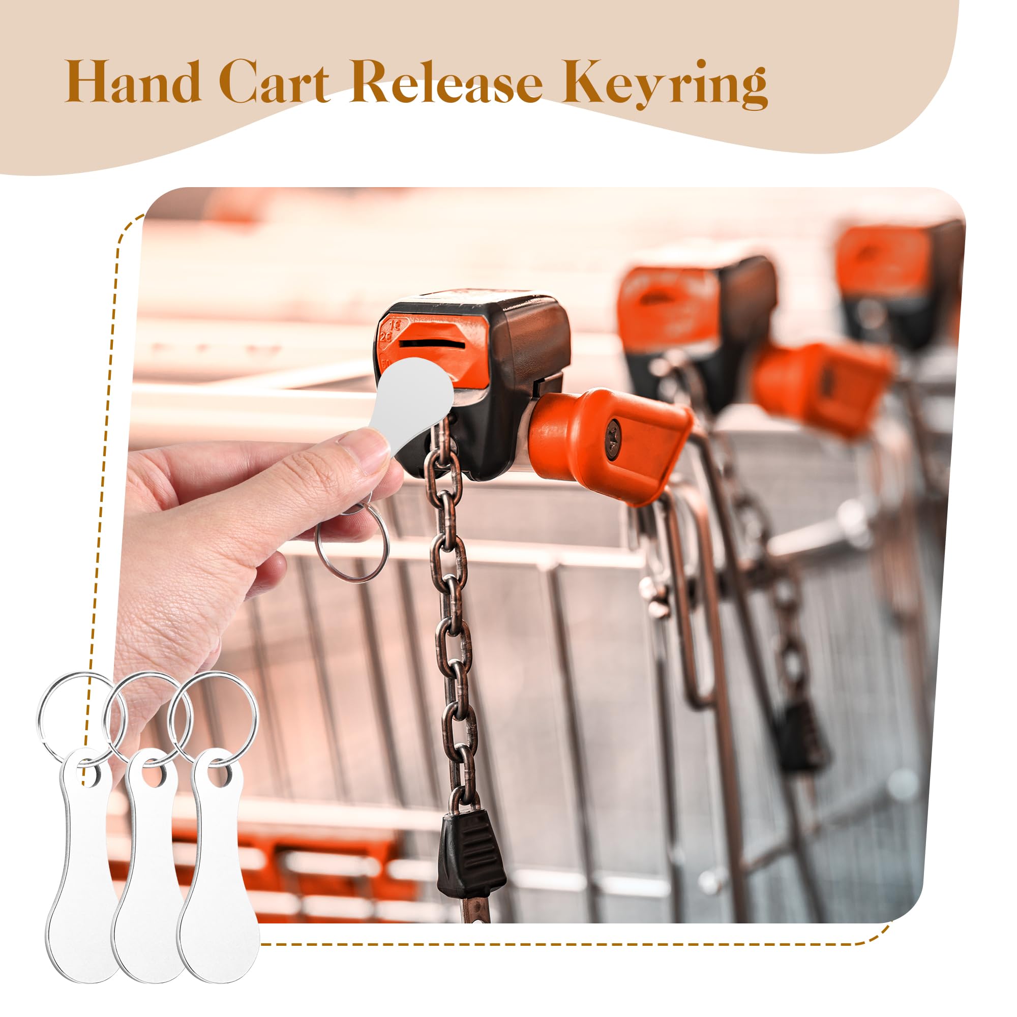 Chiavi Per Carrello Della Spesa - Gettoni In Acciaio, Con Portachiavi, 16 Pezzi - Foto 10