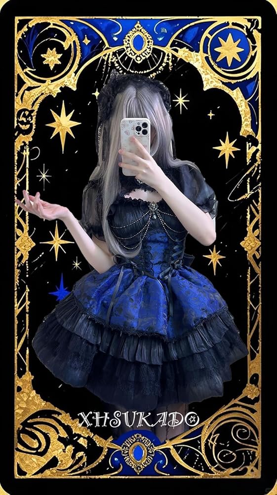 ゴスロリドレス ポラリスライトドレスプレミアム星空の細閃姫スカート ロリータ ハイエンドロリィタドレス キキョウハウス ポラリスライトドレス
