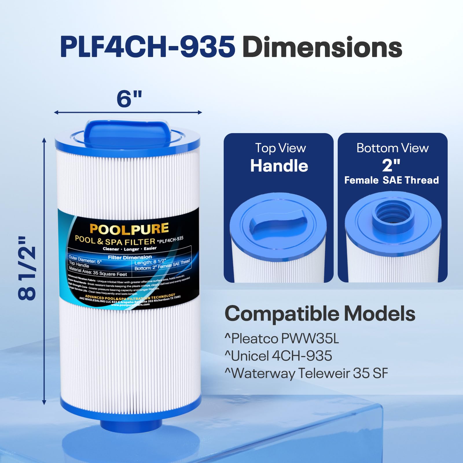 Amazon.com : POOLPURE PLF4CH-935 Spa Filter Replaces PWW35L hot