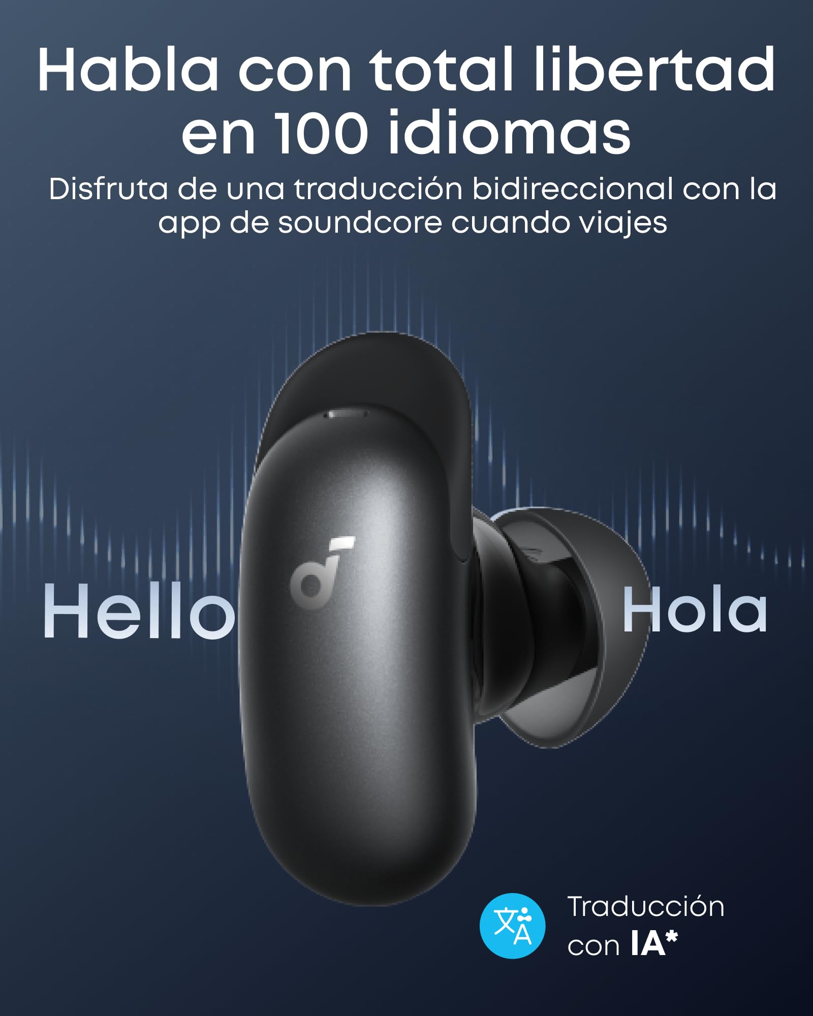 Soundcore Liberty 5 Pro,Auriculares inalambricos Bluetooth con Chip IA,Llamadas nítidas certificadas por los Récords Mundiales Guinness,cancelacion Ruido adaptiva,Hi-Res,traductor en Tiempo