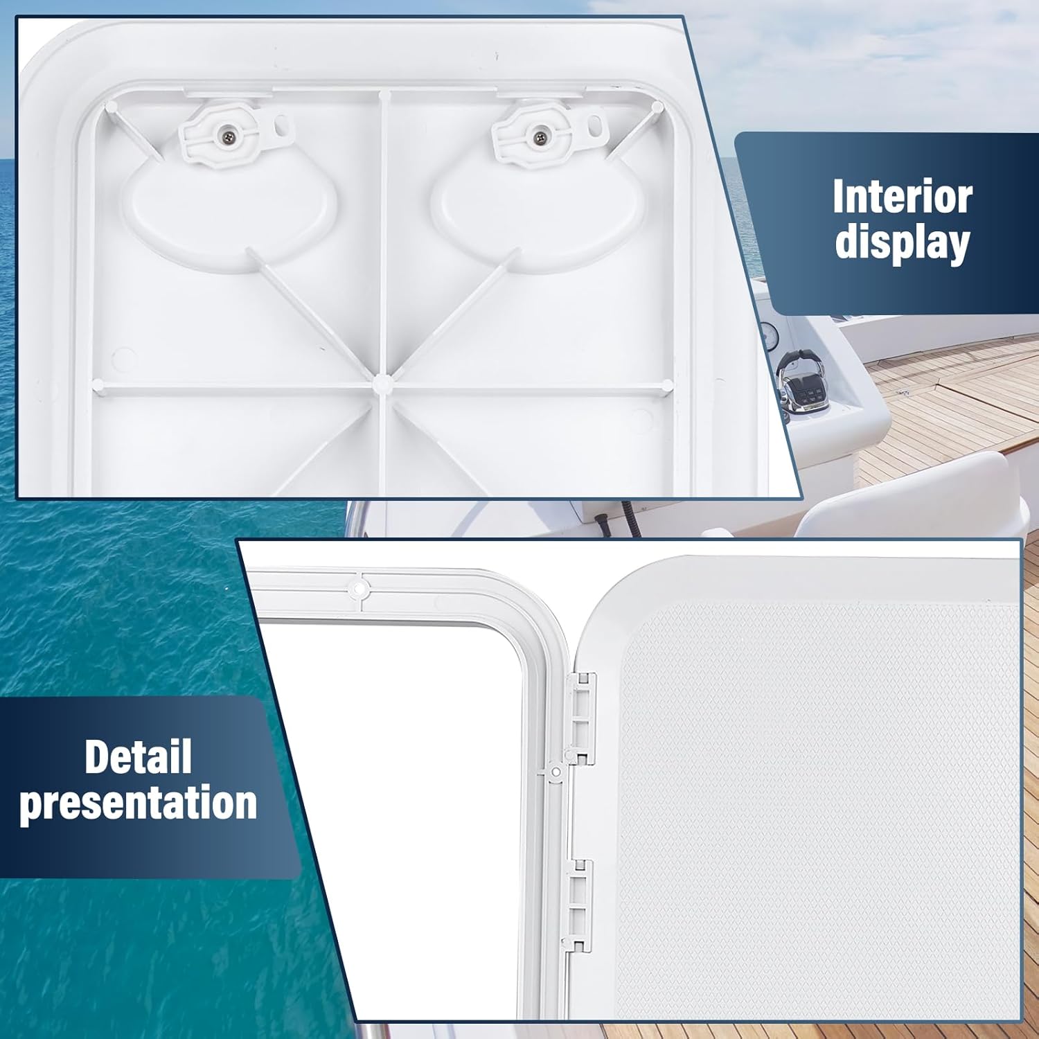NovelBee Boat Deck Hatch,14-1/2" X 14-3/4" Marine Deck Hatch Access Hatch and Lid Hatch for Boat Caravan RV