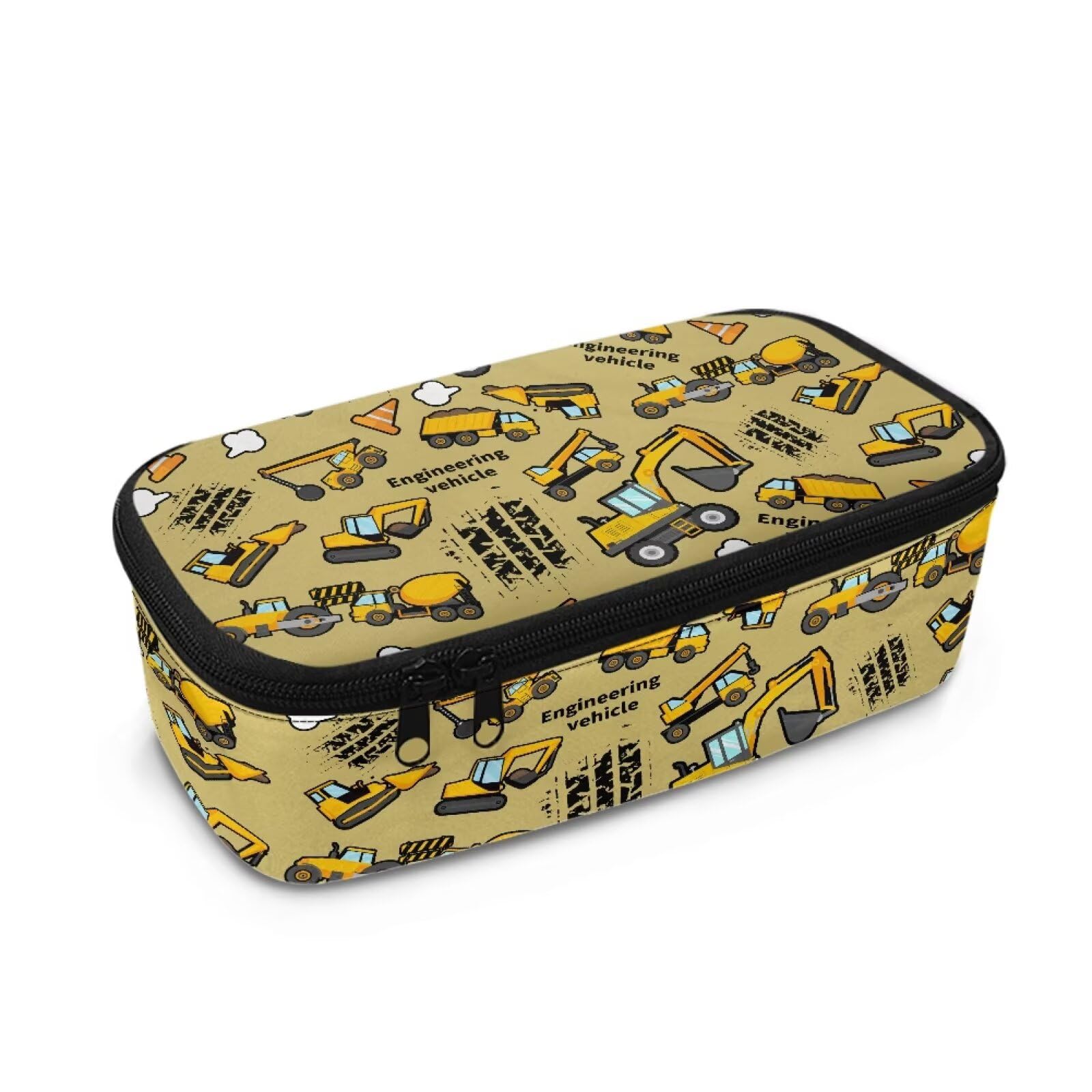 Renewold Excavator Pencil Bag Large Capacity Pencil Case with Compartments Office Stationery Organizer Portable Handle Fashion Designed for Boys & Girls Ages 4+ Year Olds