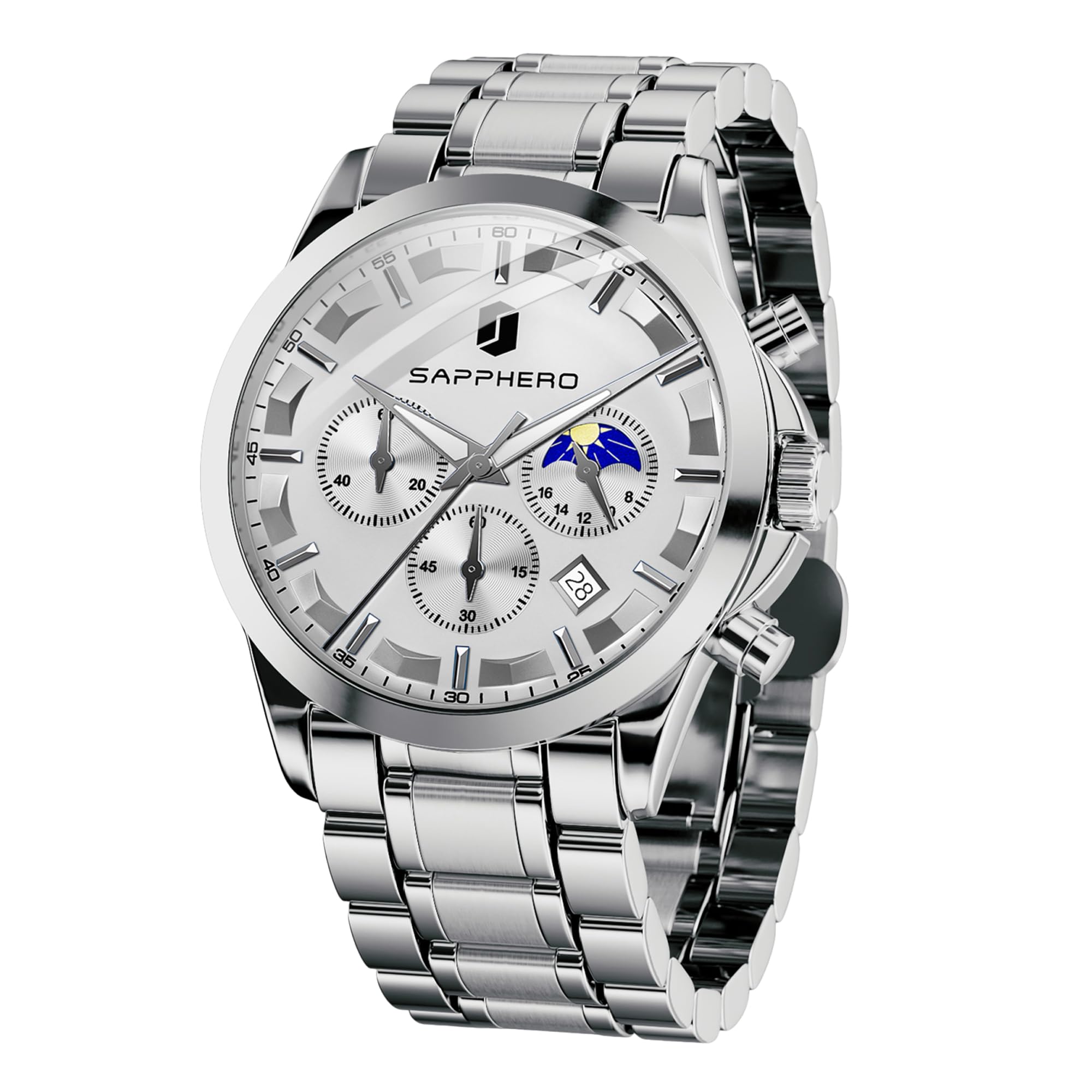 BENYAR BY Orologio da uomo al quarzo analogico in acciaio inossidabile cinturino Timing Date Display impermeabile luminoso orologio Business Casual Sports Watch Fashion Holiday regalo per il padre