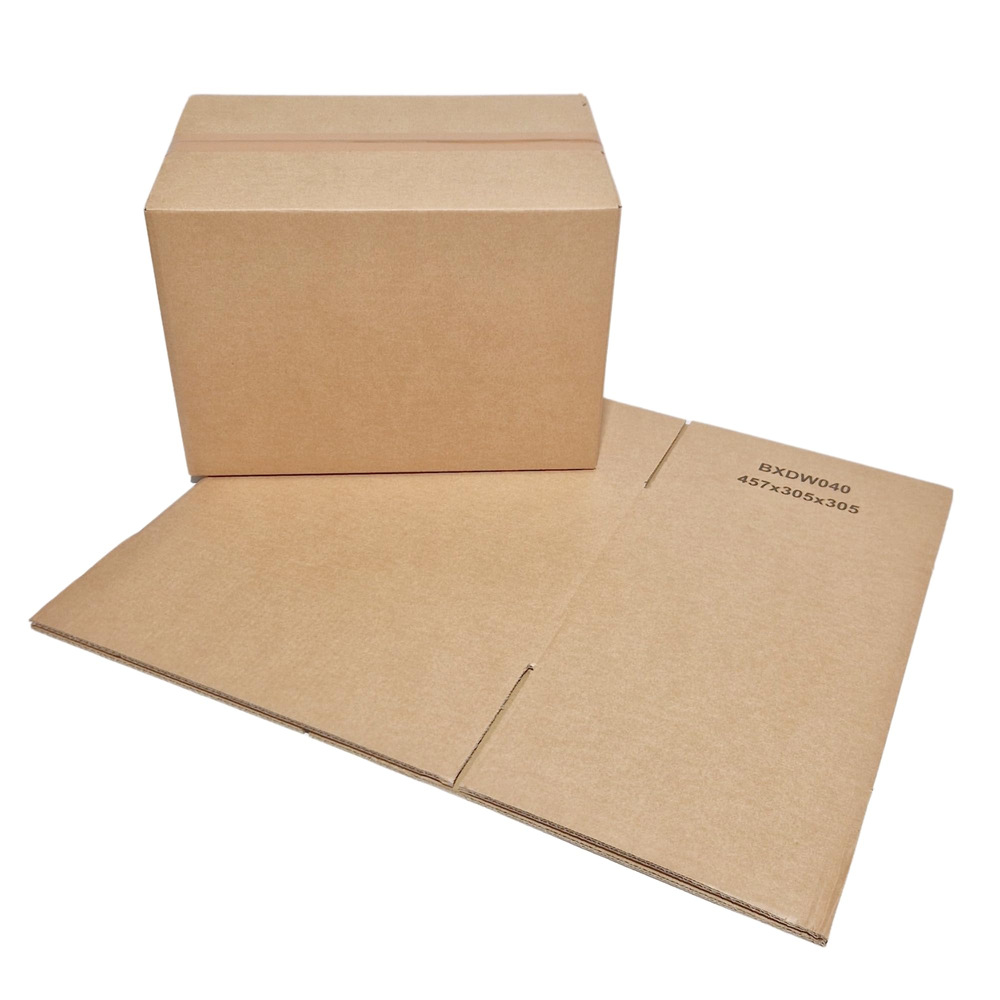 W.E. Roberts Strong Double Wall Cardboard Boxes (Pack of 15) - Boxes for posting, Boxes for moving house, Packing boxes, Postal Shipping Boxes (457mm x 305mm x 305mm (18 x 12 x 12"))