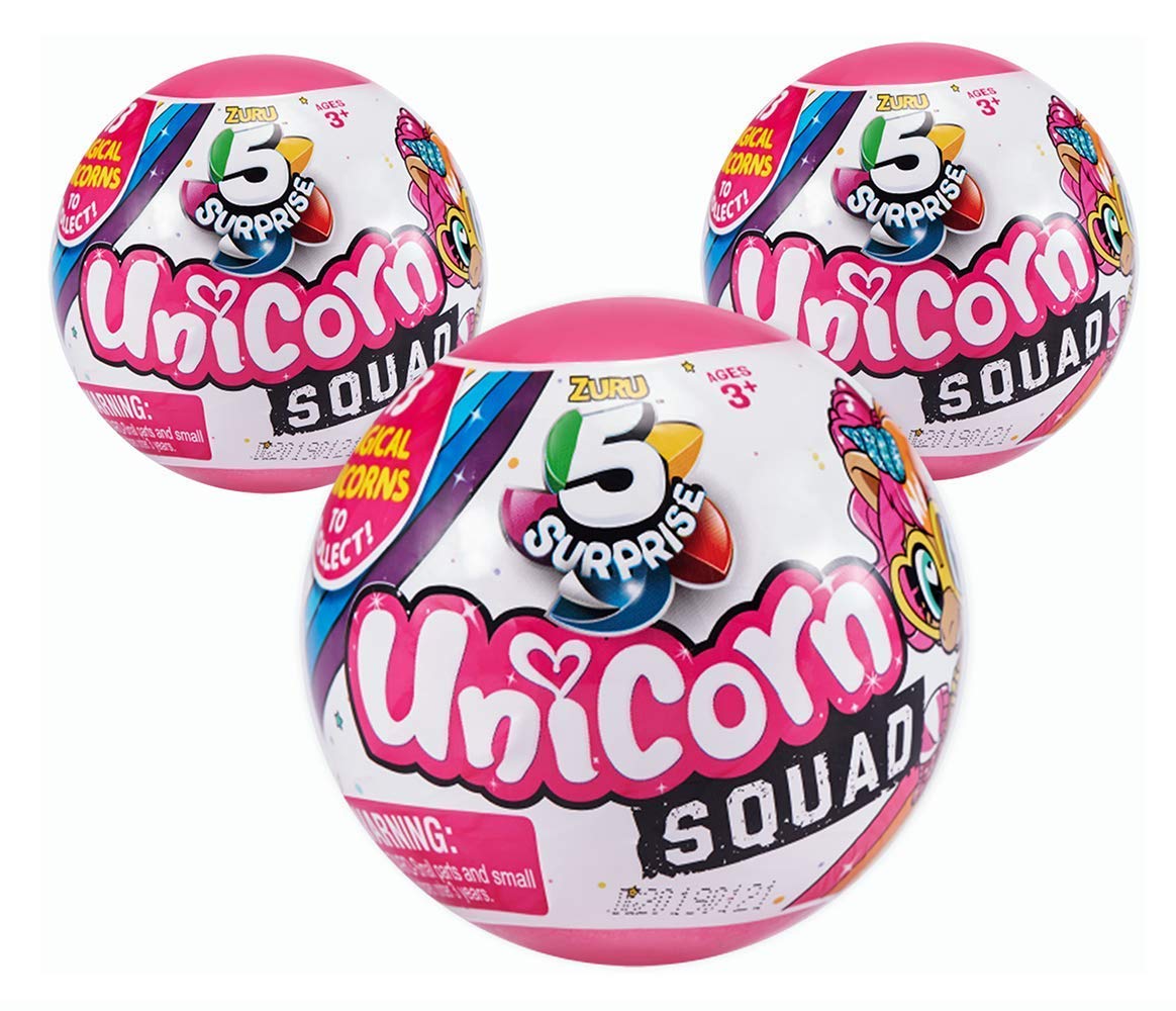 Amazon.com: ZURU 5 Surprise Unicorn Squad Mystery Collectible Capsule  (3-Balls) : Toys & Games