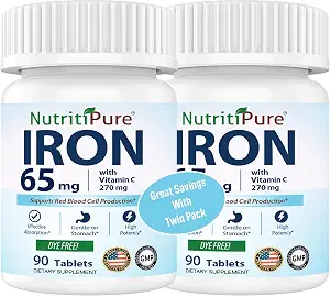 Iron Supplement, Carbonyl Iron 65mg, Vitamin C 270mg, 180ct