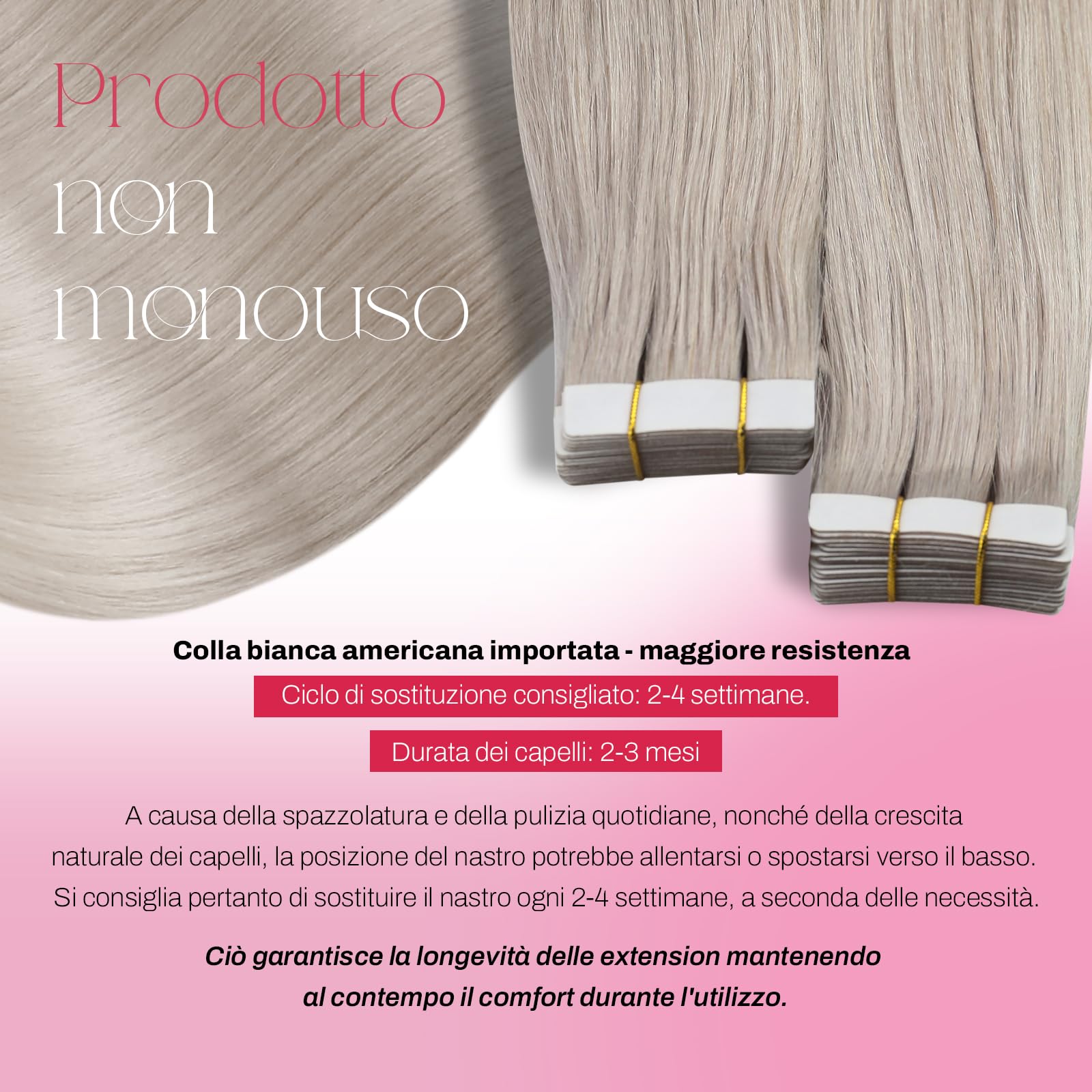 Moresoo Extension Adesive 30 e 35 cm #60A Biondo Chiarissimo Bundle