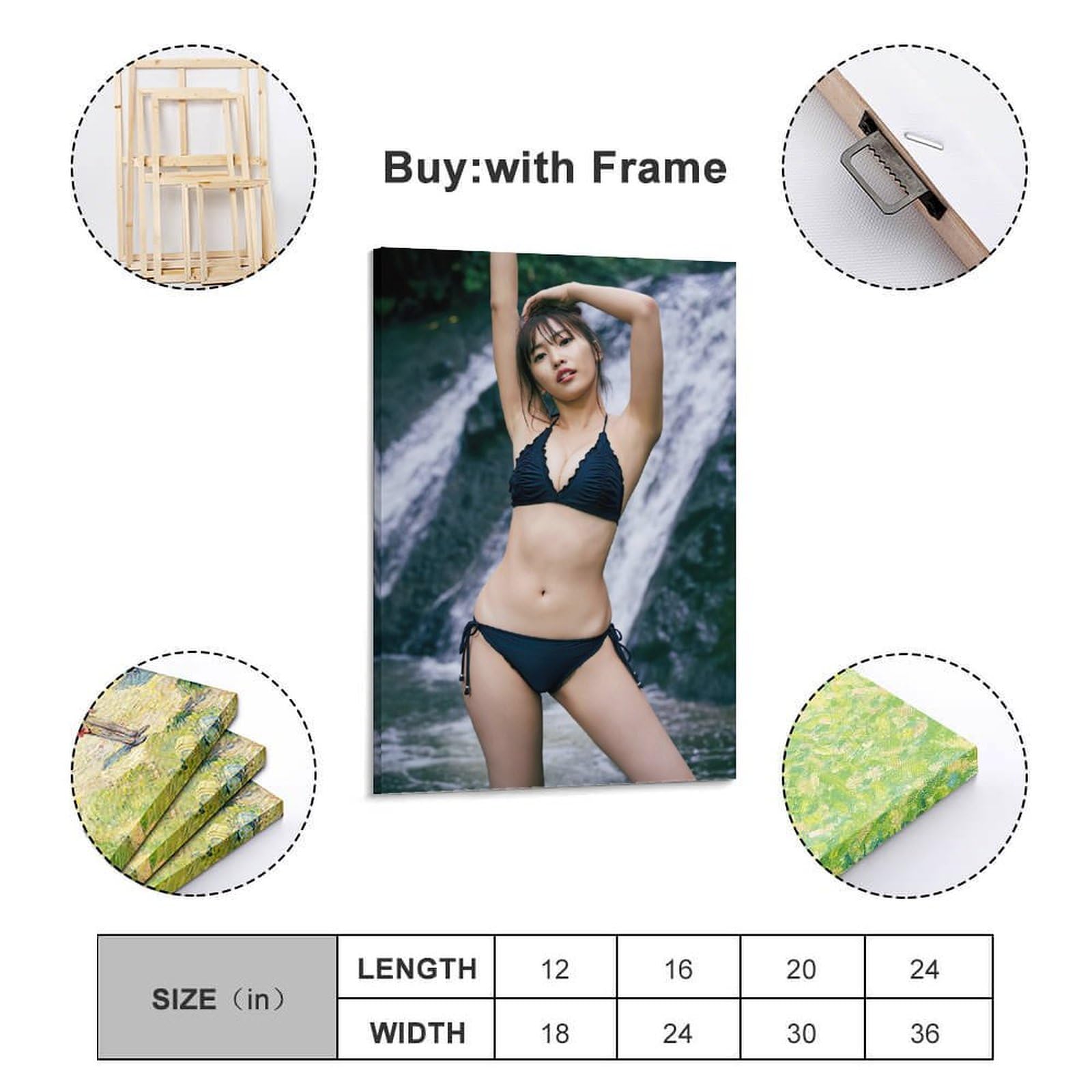 Amazon.co.jp: 佐野ひなこ高清写真海报120 キャンバスアートポスターと