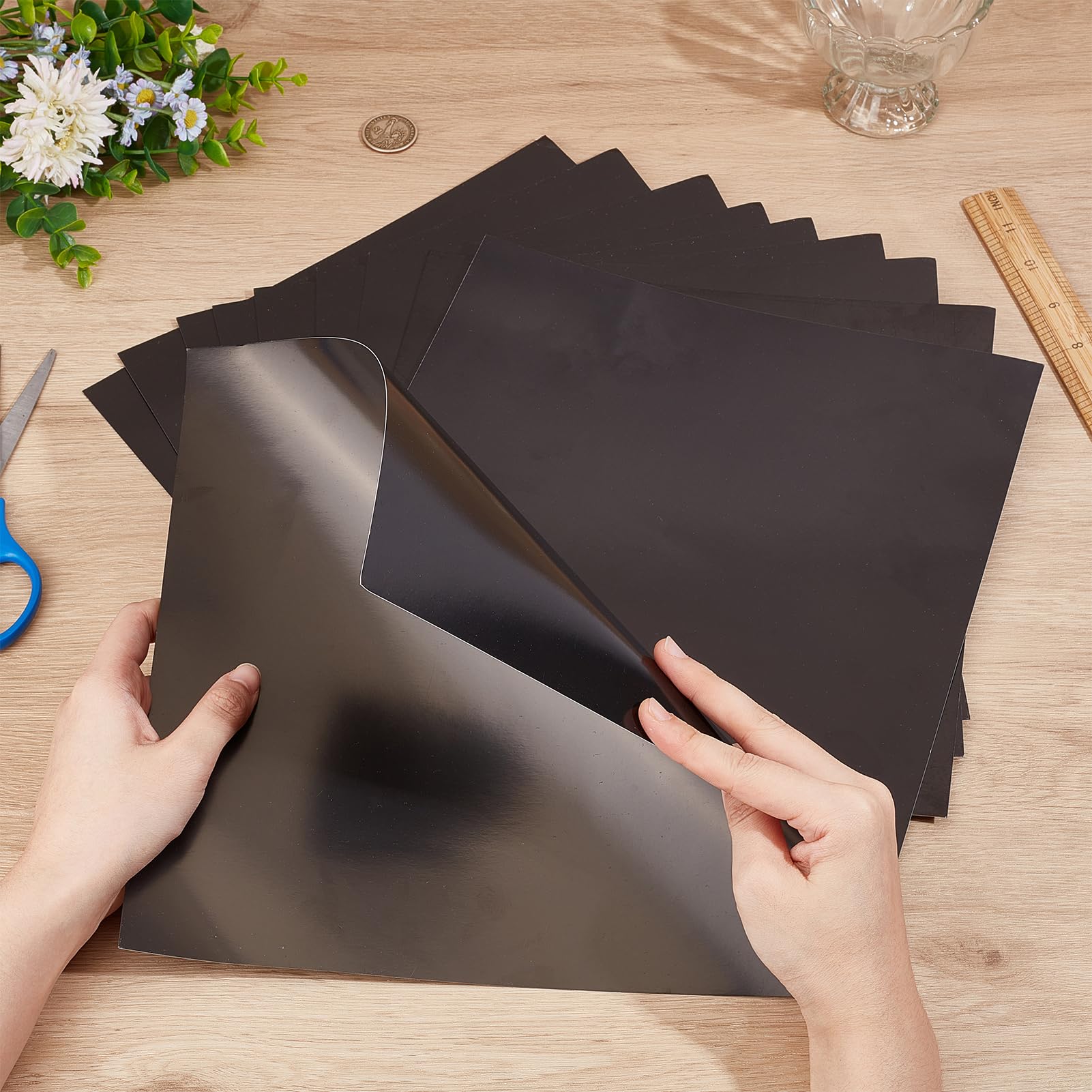 NICENEEDED 10 PCS 10.2 x 10.2 Inch Laser Engraving Marking Paper, Black Laser Dimming Paper Laser Engraving Test Focus Paper - Image 3